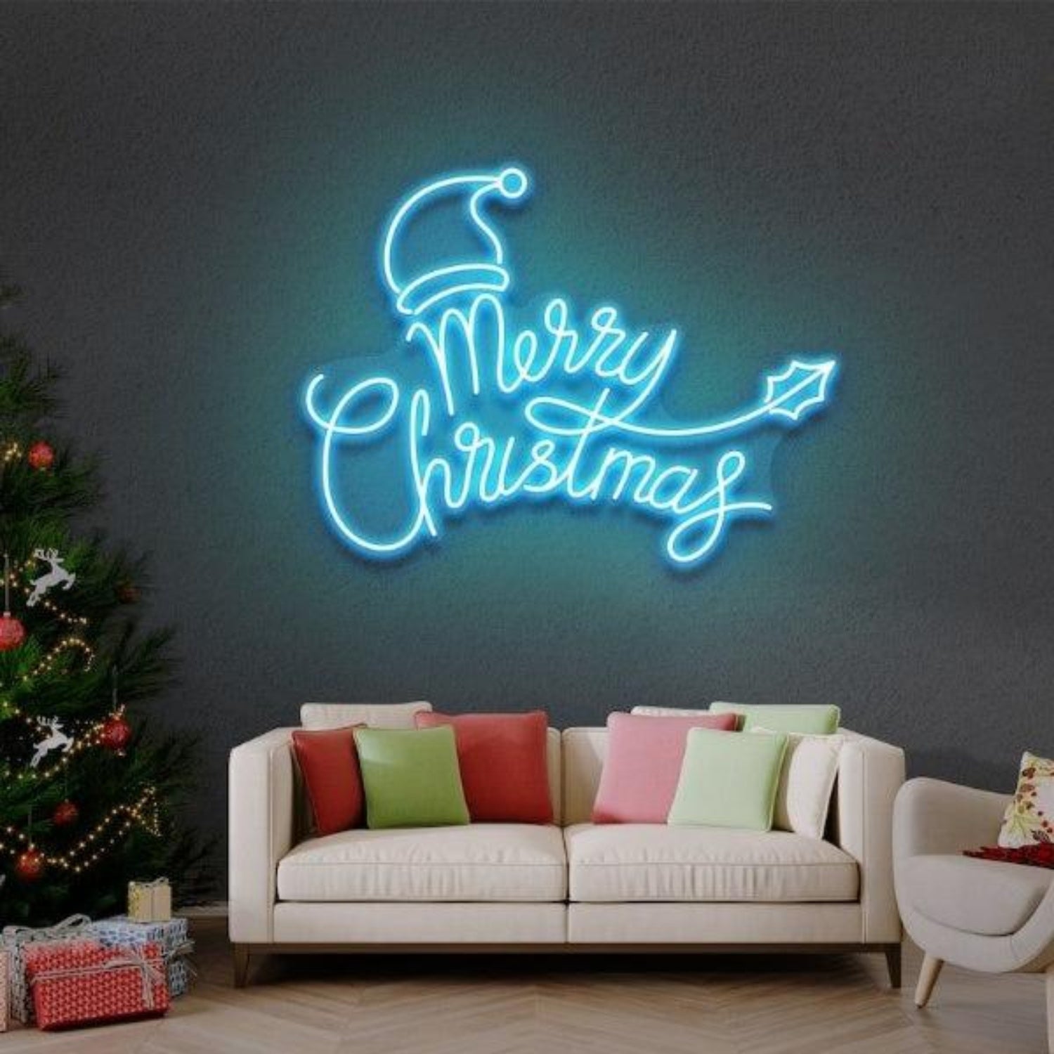 Merry Christmas Santa Hat Star Led Neon Sign For Cozy Home Decor | Shineneon