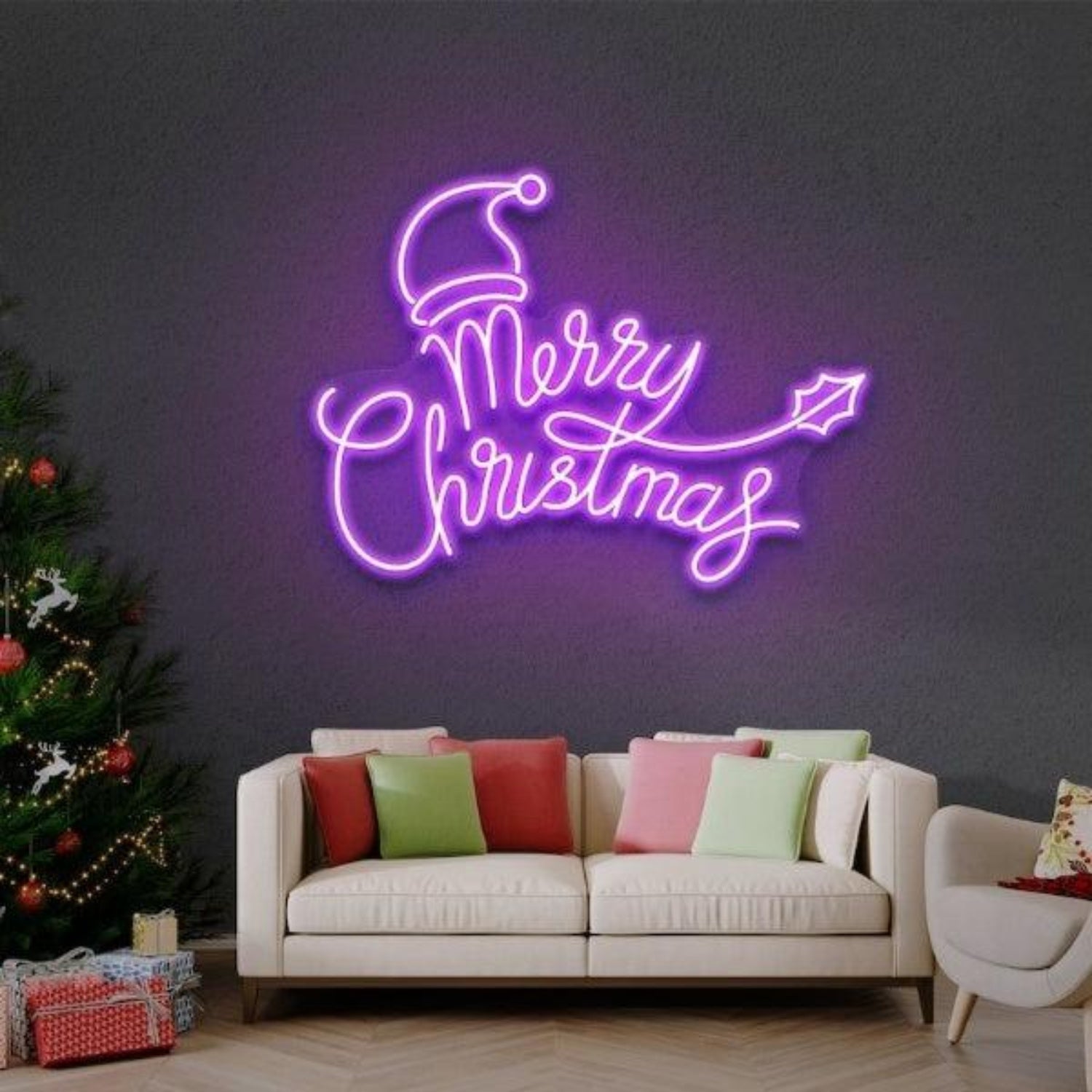 Merry Christmas Santa Hat Star Led Neon Sign For Cozy Home Decor | Shineneon