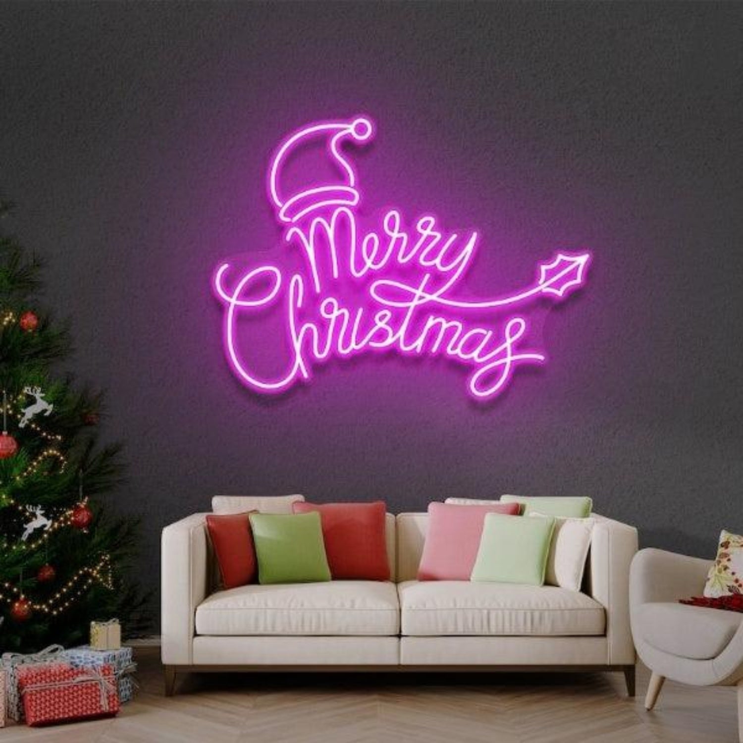 Merry Christmas Santa Hat Star Led Neon Sign For Cozy Home Decor | Shineneon