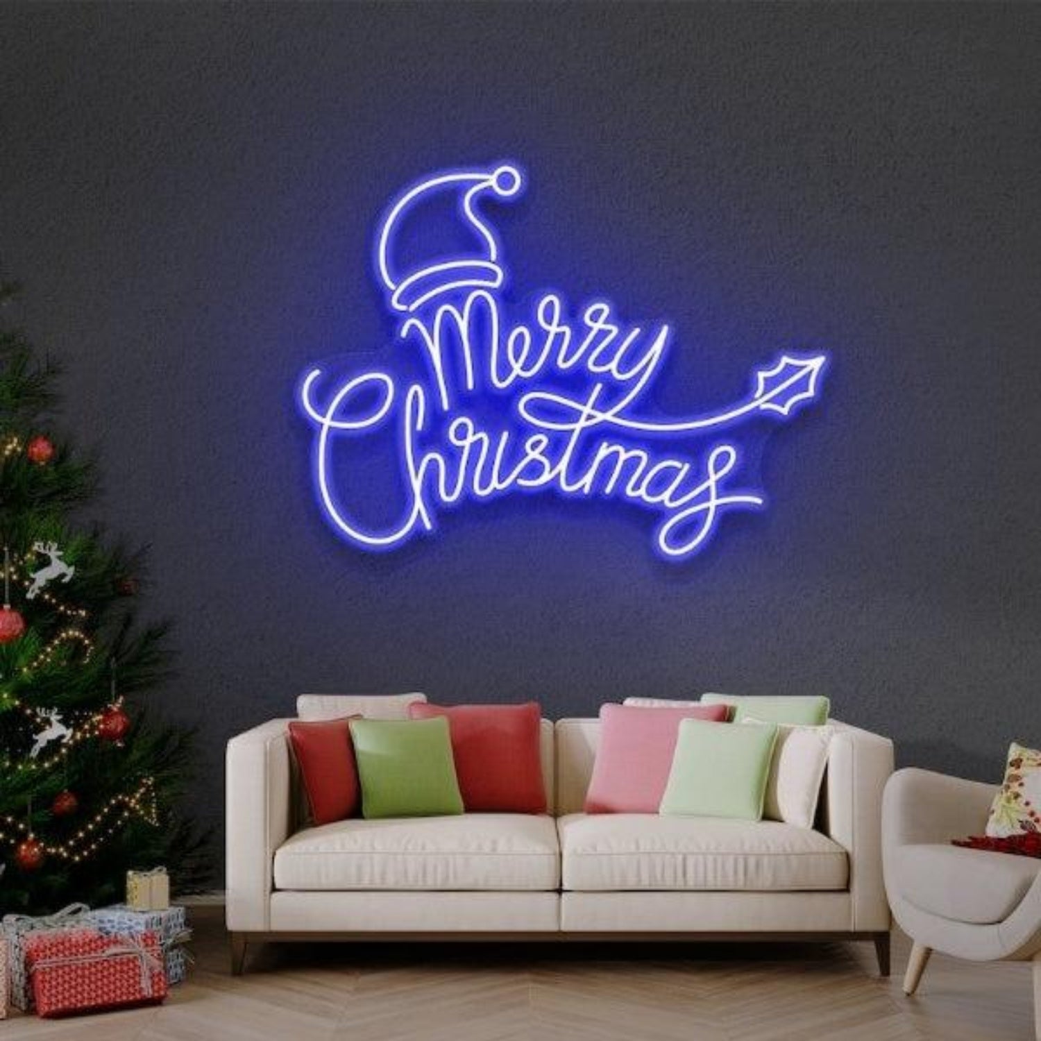 Merry Christmas Santa Hat Star Led Neon Sign For Cozy Home Decor | Shineneon