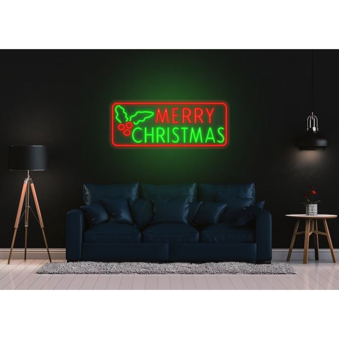Merry Christmas With Holly Led Sign Business Neon Sign - Shineneon
