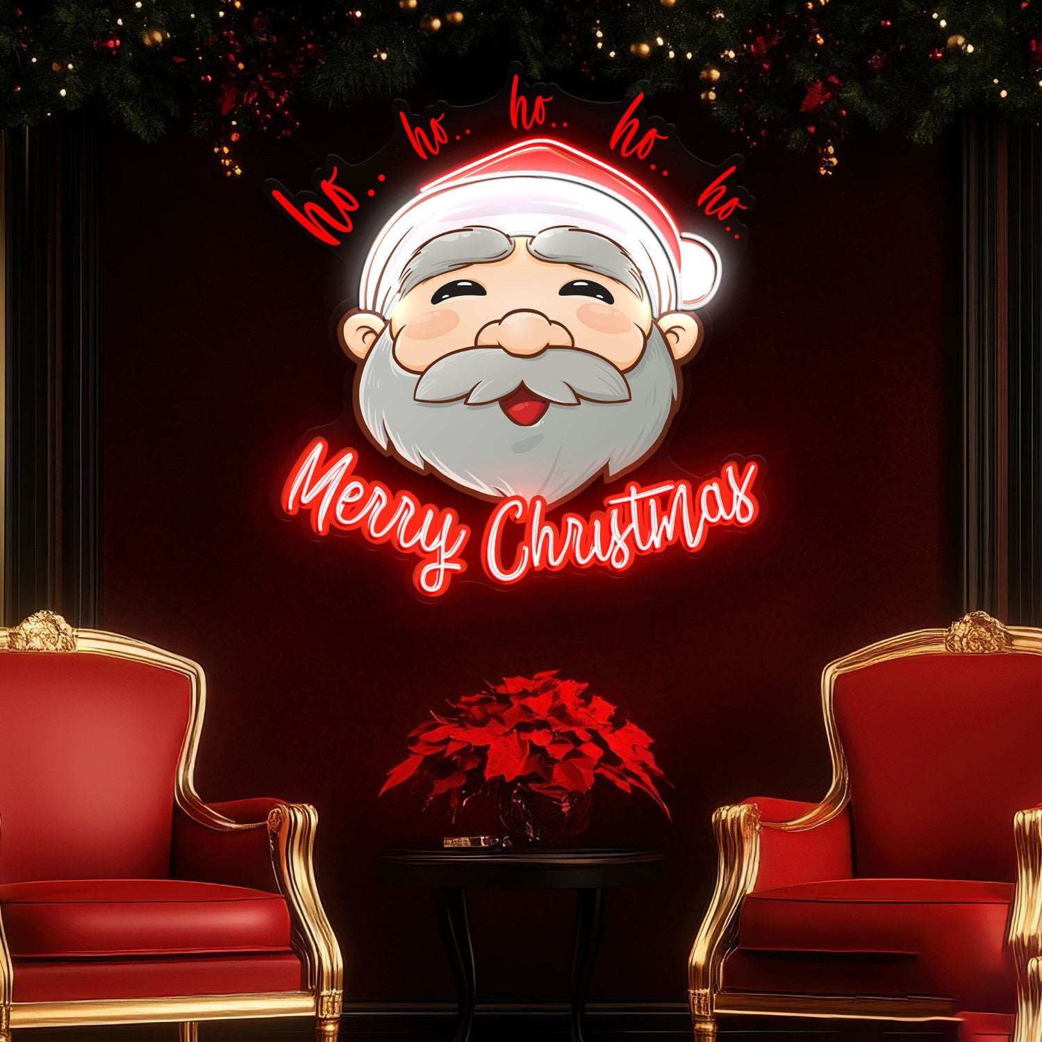 Merry Christmas with Santa Claus Acrylic Led Neon Sign | Shineneon