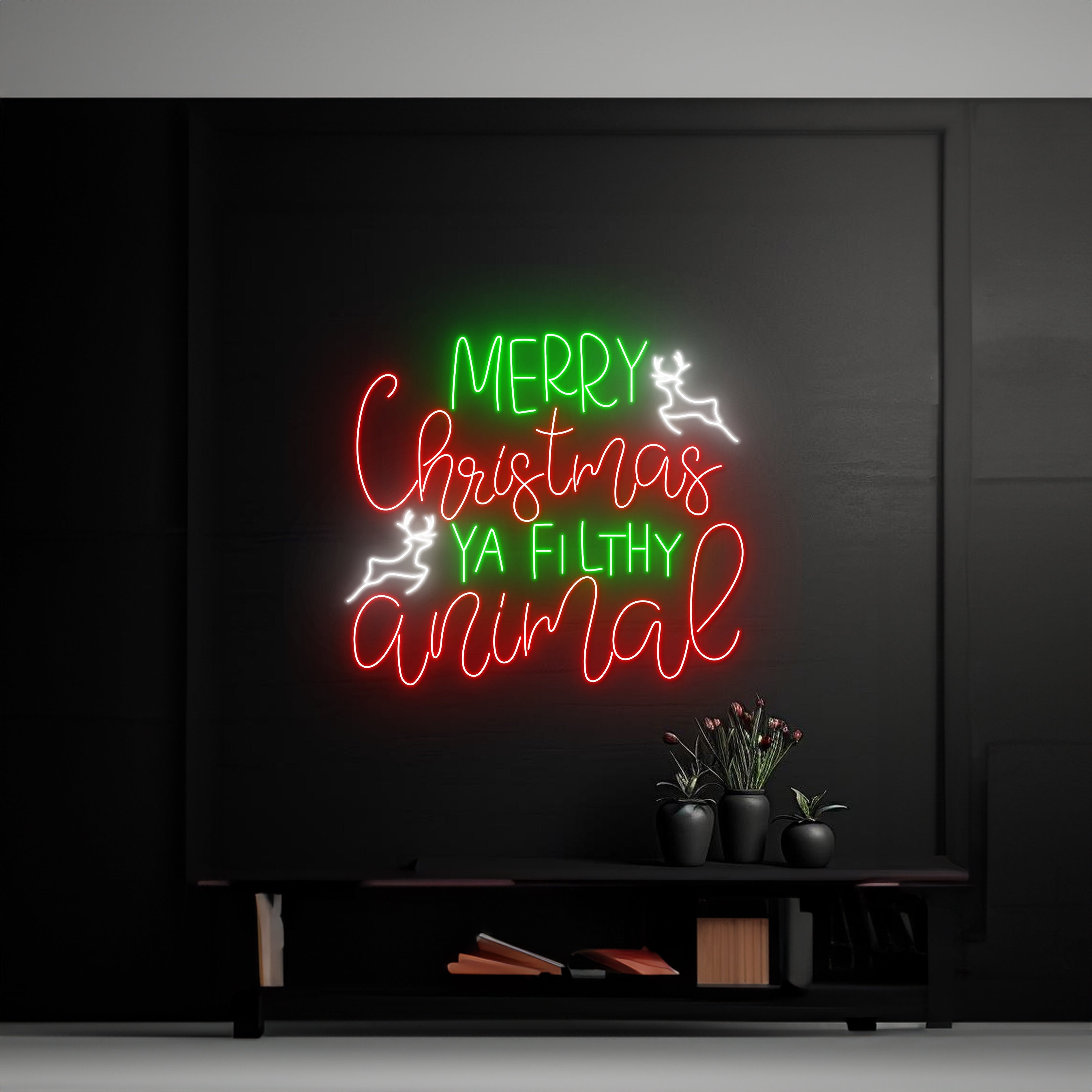 Merry Christmas Ya Filthy Animal Neon Sign | Shineneon