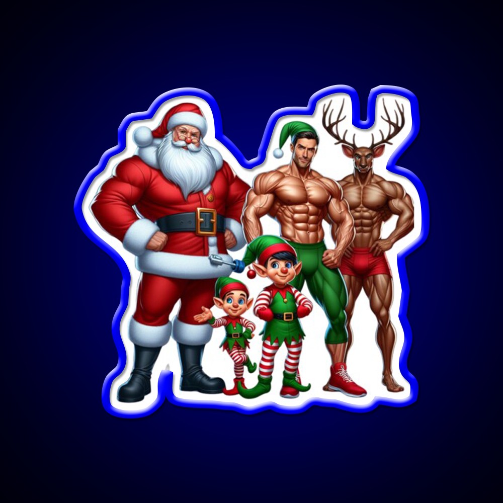 Merry Fitmas Funny Christmas Vibe Gym Fitness Led Neon Sign Rgb Color