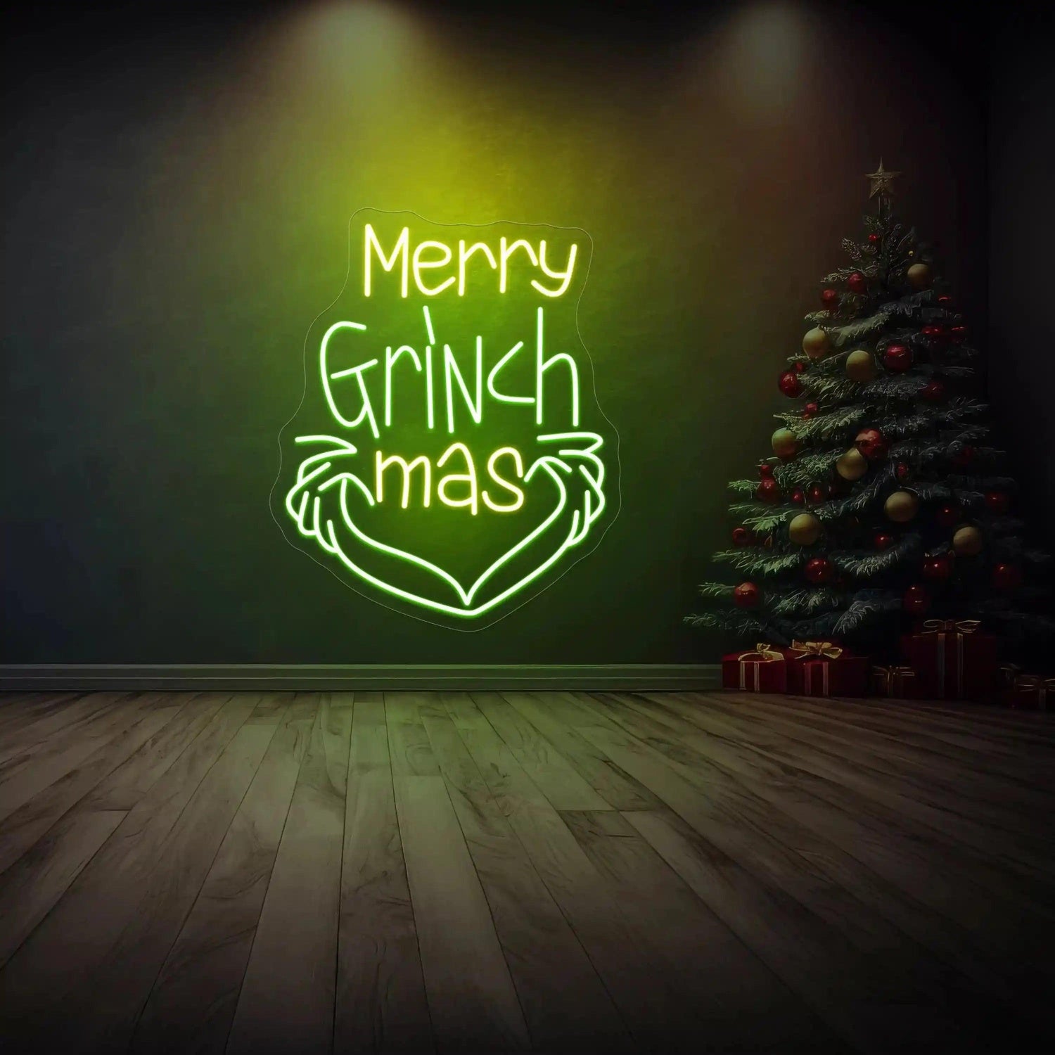 Merry Grinchmas LED Neon Sign Christmas Home Decor | Shineneon