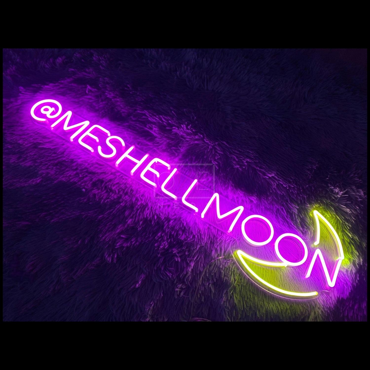 Meshellmoon Pink-Yellow Led Neon Sign For Home Bedroom Decor | Shineneon