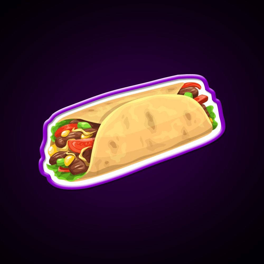 Mexican Bean Burrito Fast Food Led Neon Sign For Burger Place Rgb Color - Shineneon