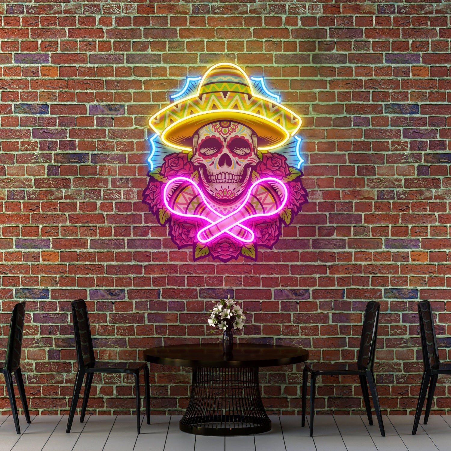 Mexican Dia De Los Skull Acrylic Led Neon Sign | Shineneon
