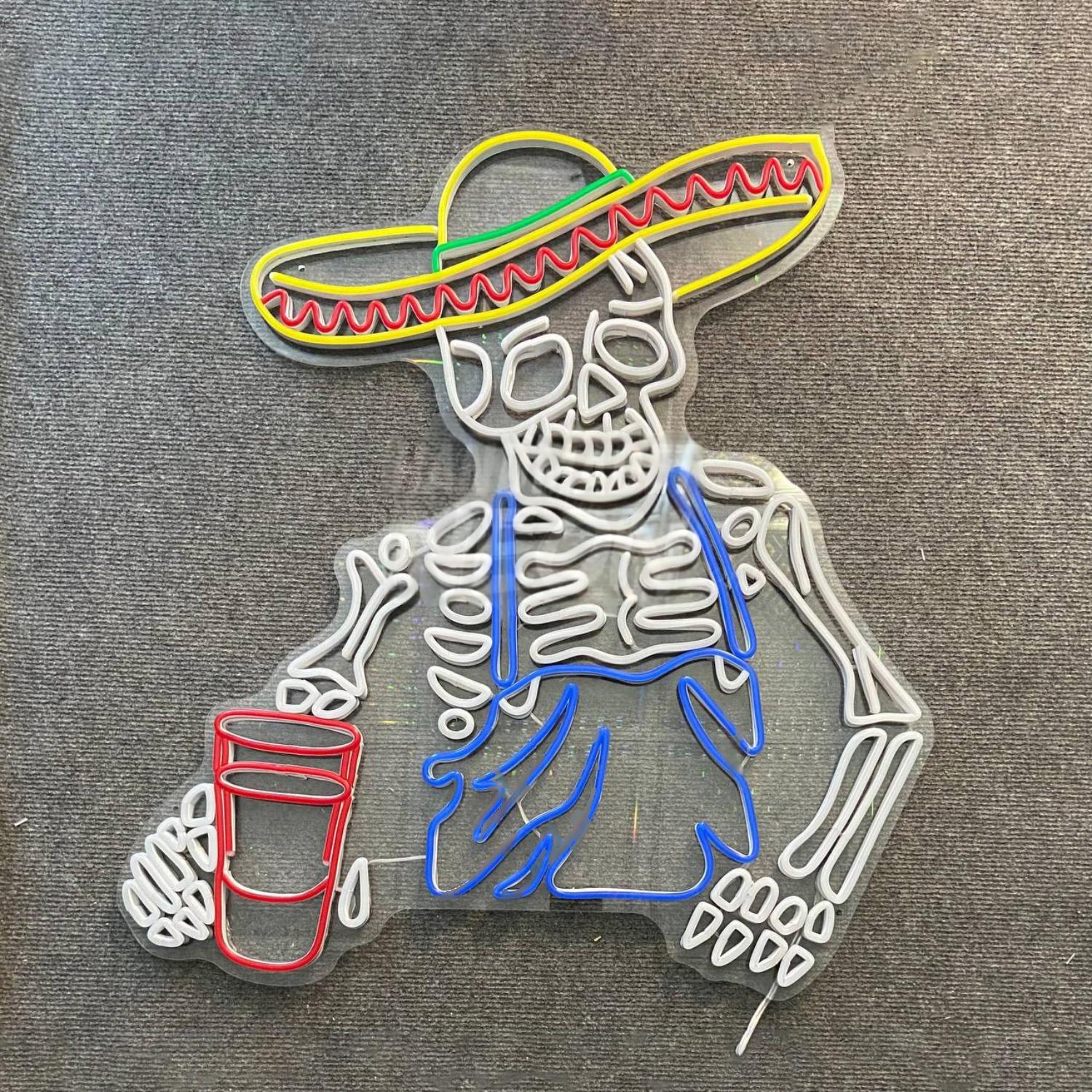 Mexican Skeleton Beer Led Sign Mexico Bar Decor | Shineneon