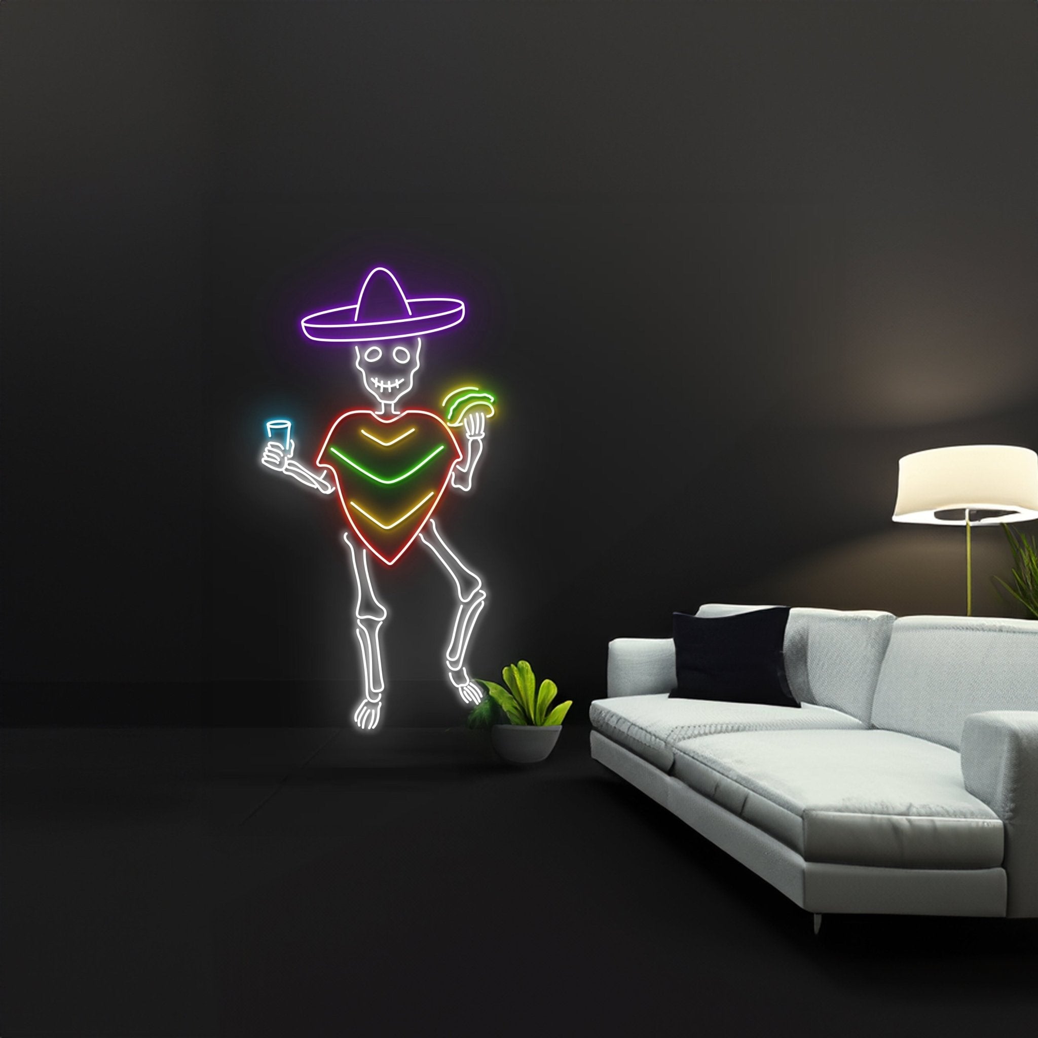 Mexican Skeleton Taco Led Sign Wall Decor Neon Sign - Shineneon