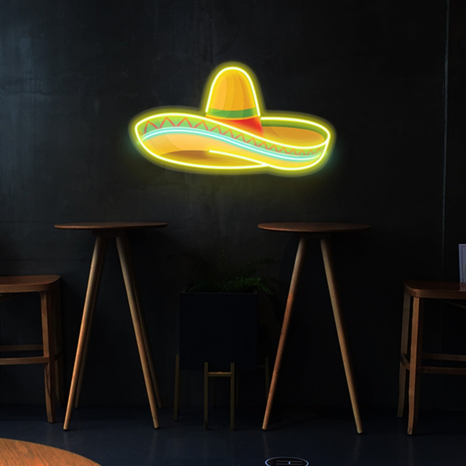 Mexican Sombrero Hat With Chili For Restaurant | Shineneon