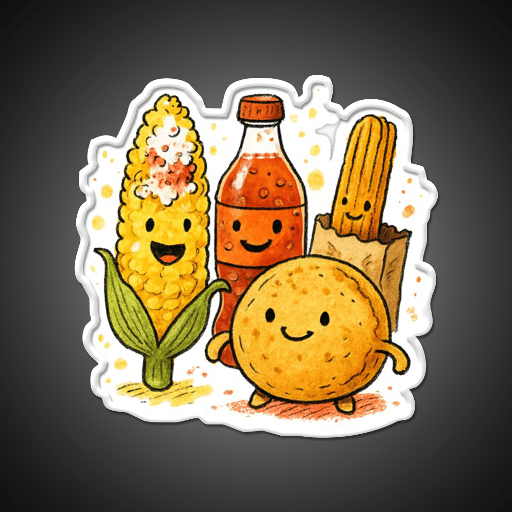 Mexican Street Snacks Elote Salsa Churro More Snack Food Led Neon Sign Rgb Color - Shineneon