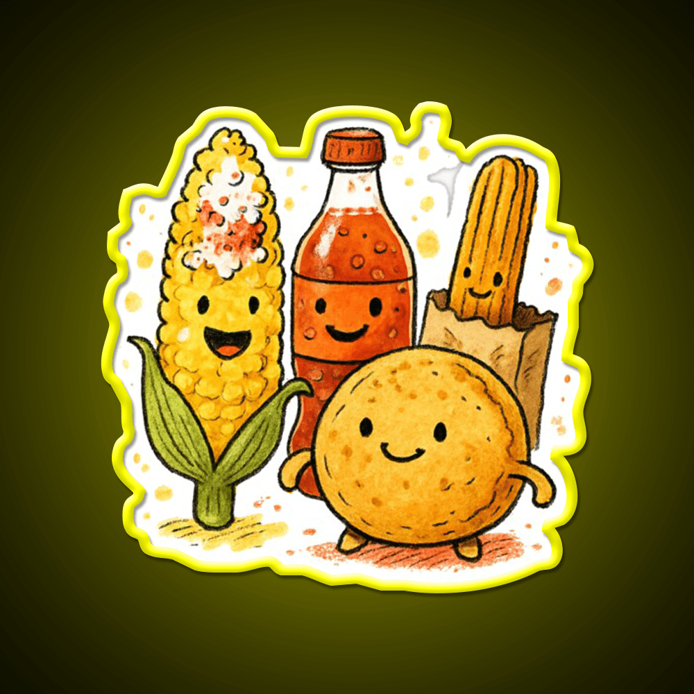 Mexican Street Snacks Elote Salsa Churro More Snack Food Led Neon Sign Rgb Color - Shineneon