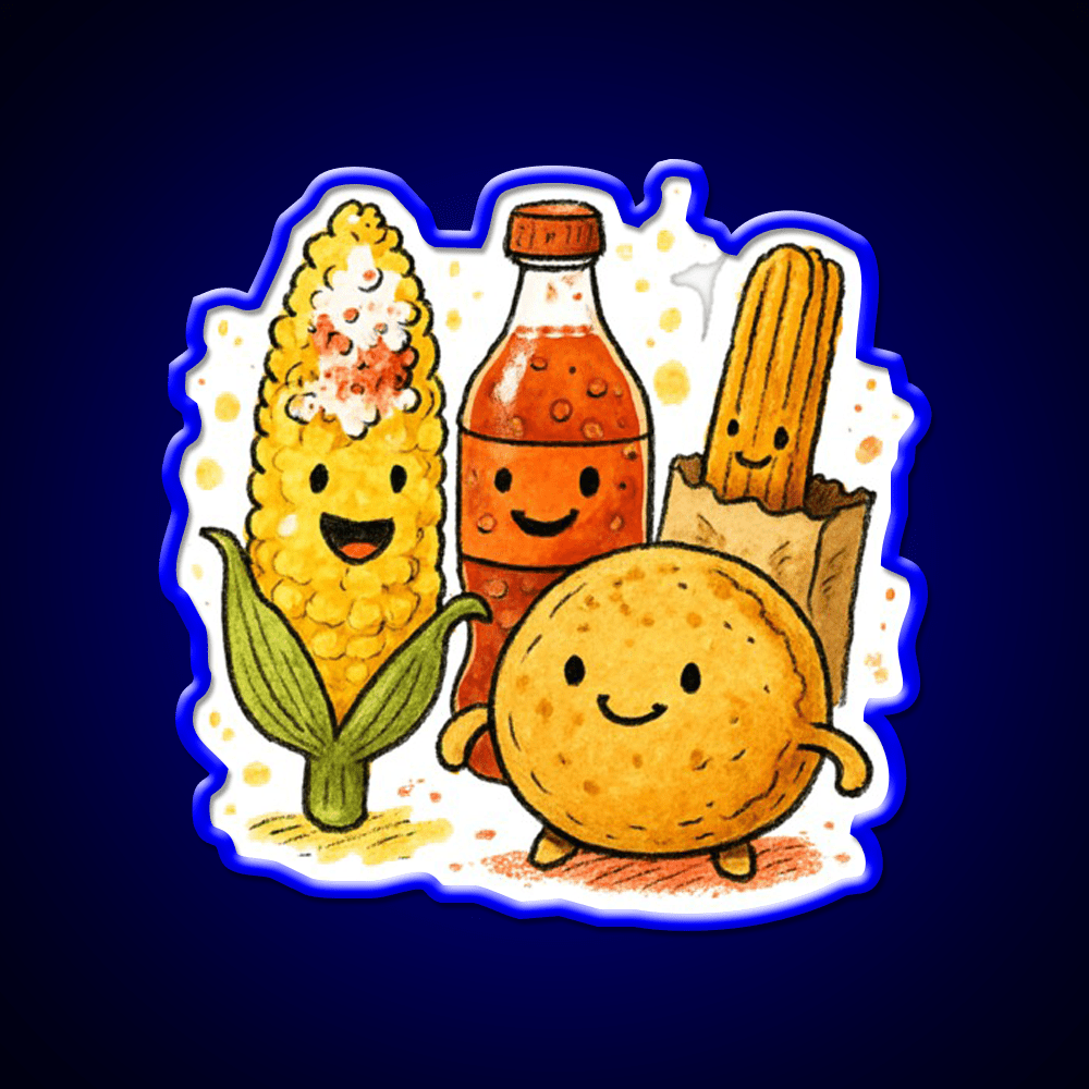 Mexican Street Snacks Elote Salsa Churro More Snack Food Led Neon Sign Rgb Color - Shineneon