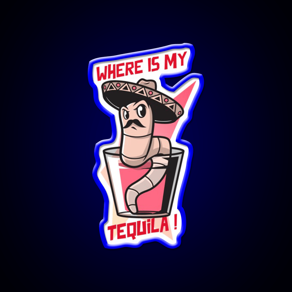 Mexican Worm Party Drink Tequila Led Neon Sign Rgb Color - Shineneon