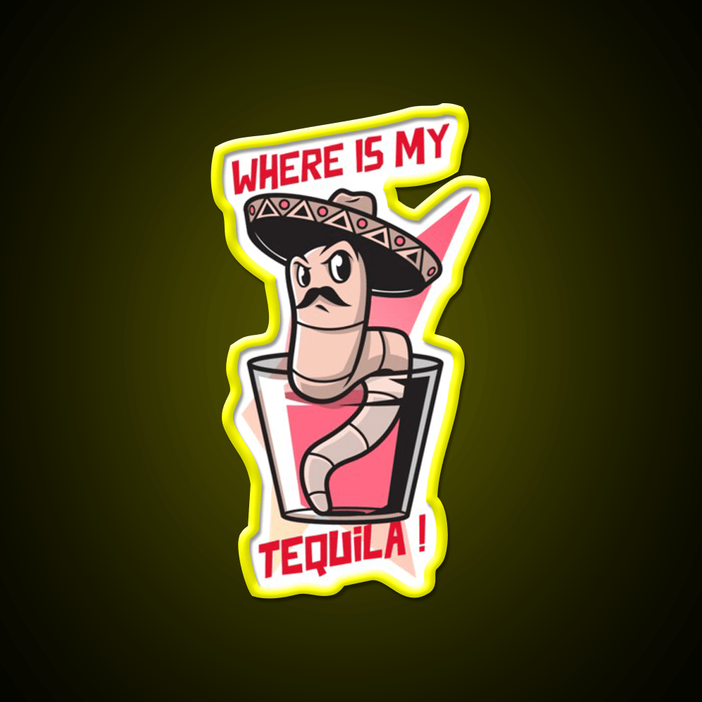 Mexican Worm Party Drink Tequila Led Neon Sign Rgb Color - Shineneon