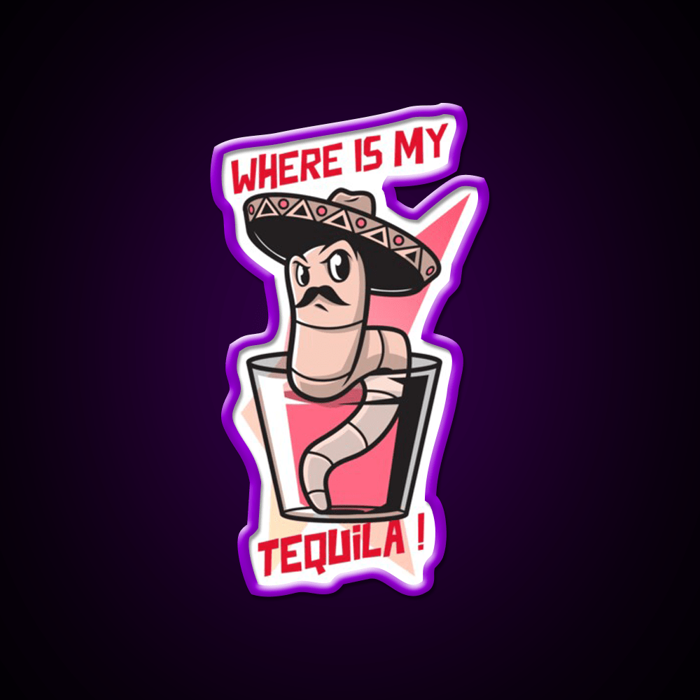 Mexican Worm Party Drink Tequila Led Neon Sign Rgb Color - Shineneon