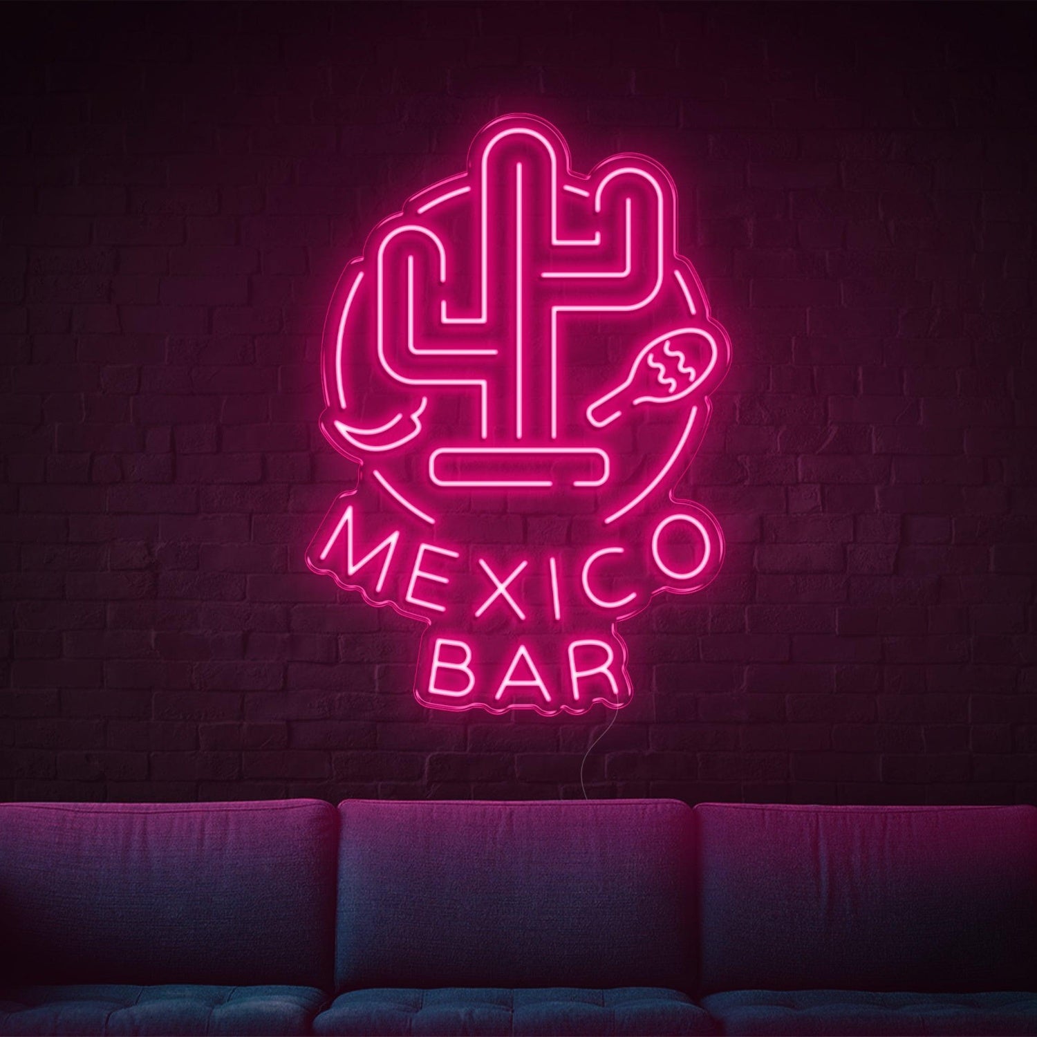 Mexico Bar White Cactus Taco Lemon Led Neon Sign For Lounge Decor | Shineneon