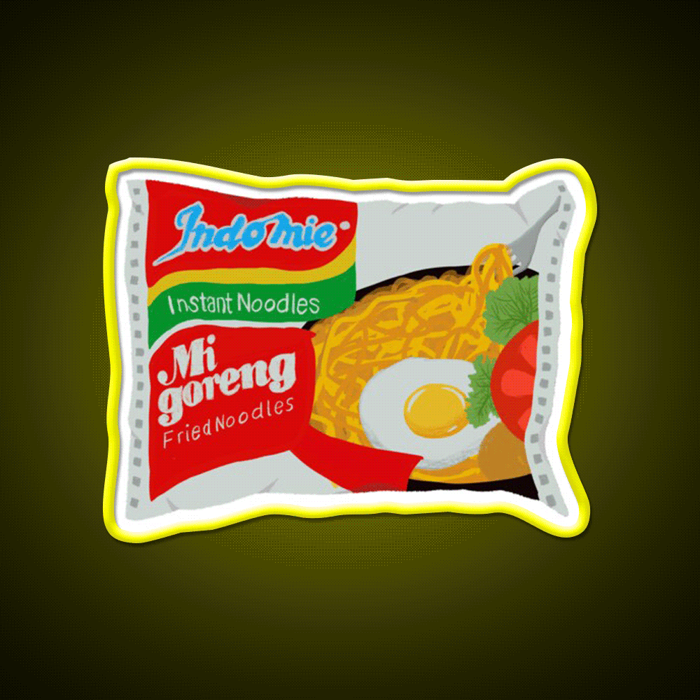 Mi Goreng Instant Ramen Noodles Snack Food Led Neon Sign Rgb Color - Custom LED neon sign front view