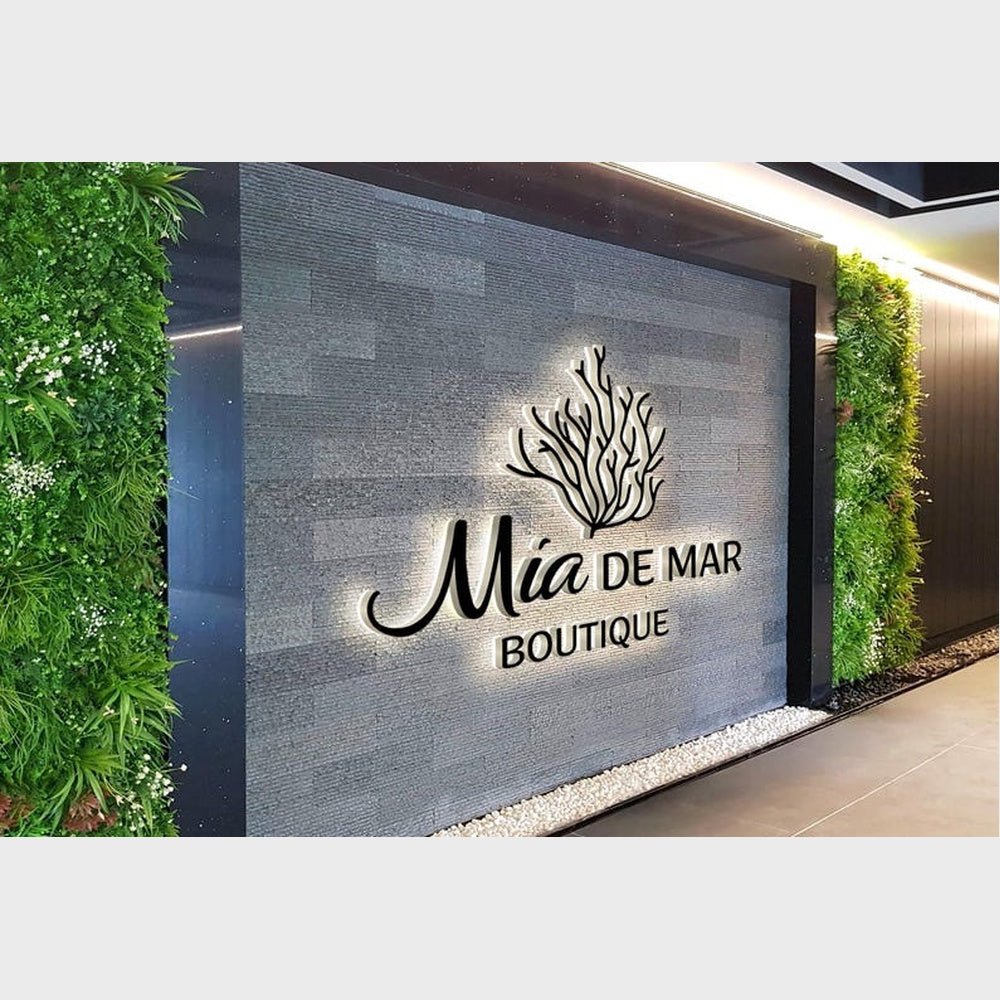 Mia De Mar Boutique With Logo 3D Backlit Channel Letters Led Light Sign - Shineneon