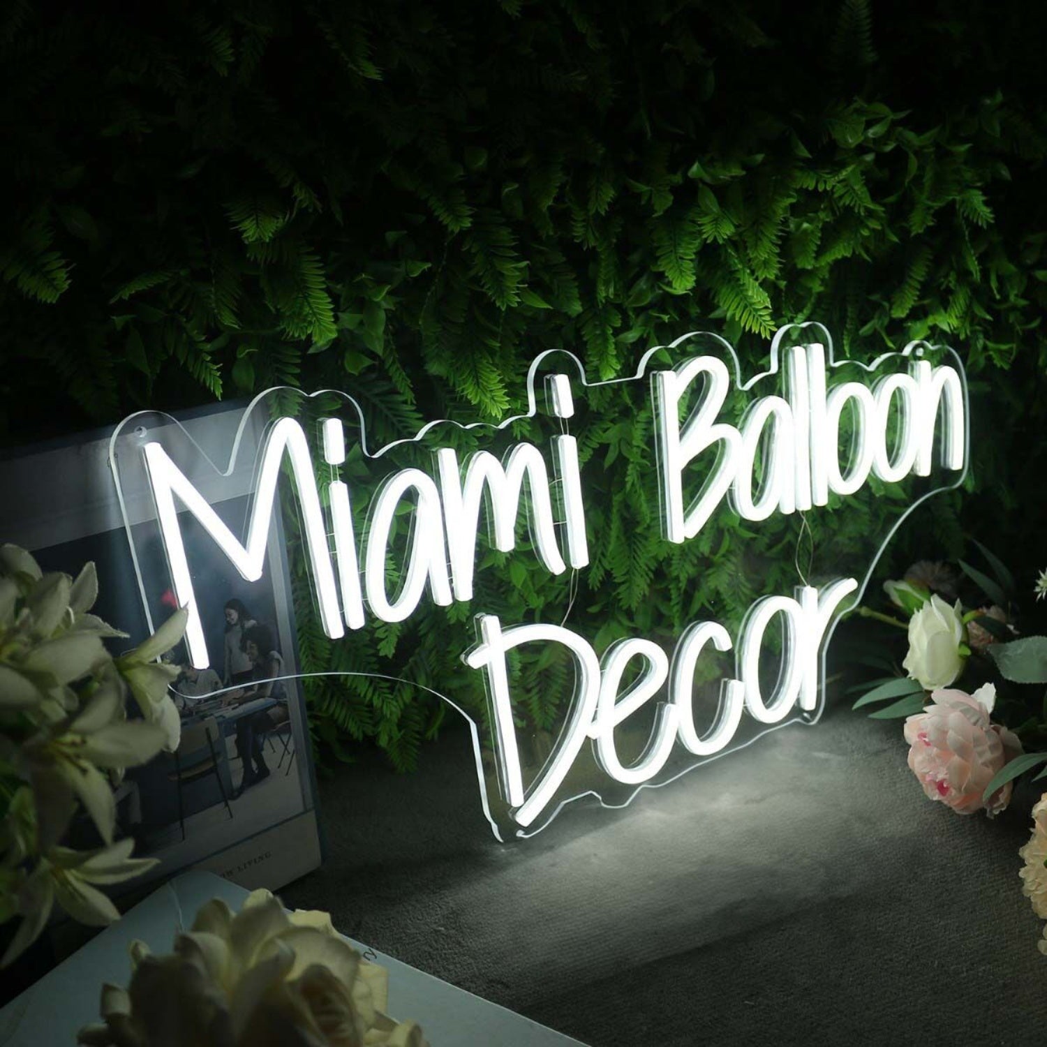 Miami Balloon Decor White Led Neon Sign - Shineneon