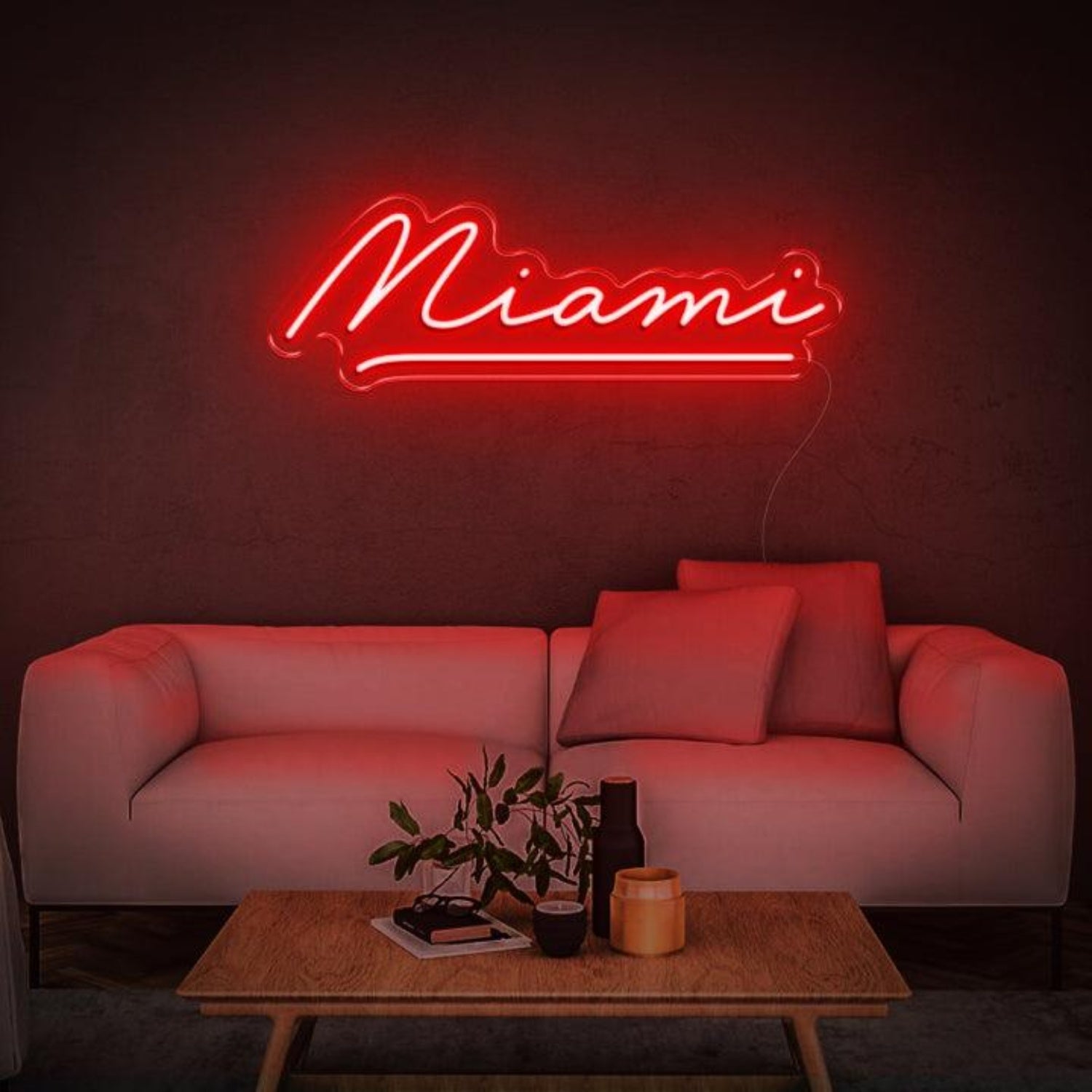 Miami Red Script Led Neon Sign For Home Wall Decor | Shineneon