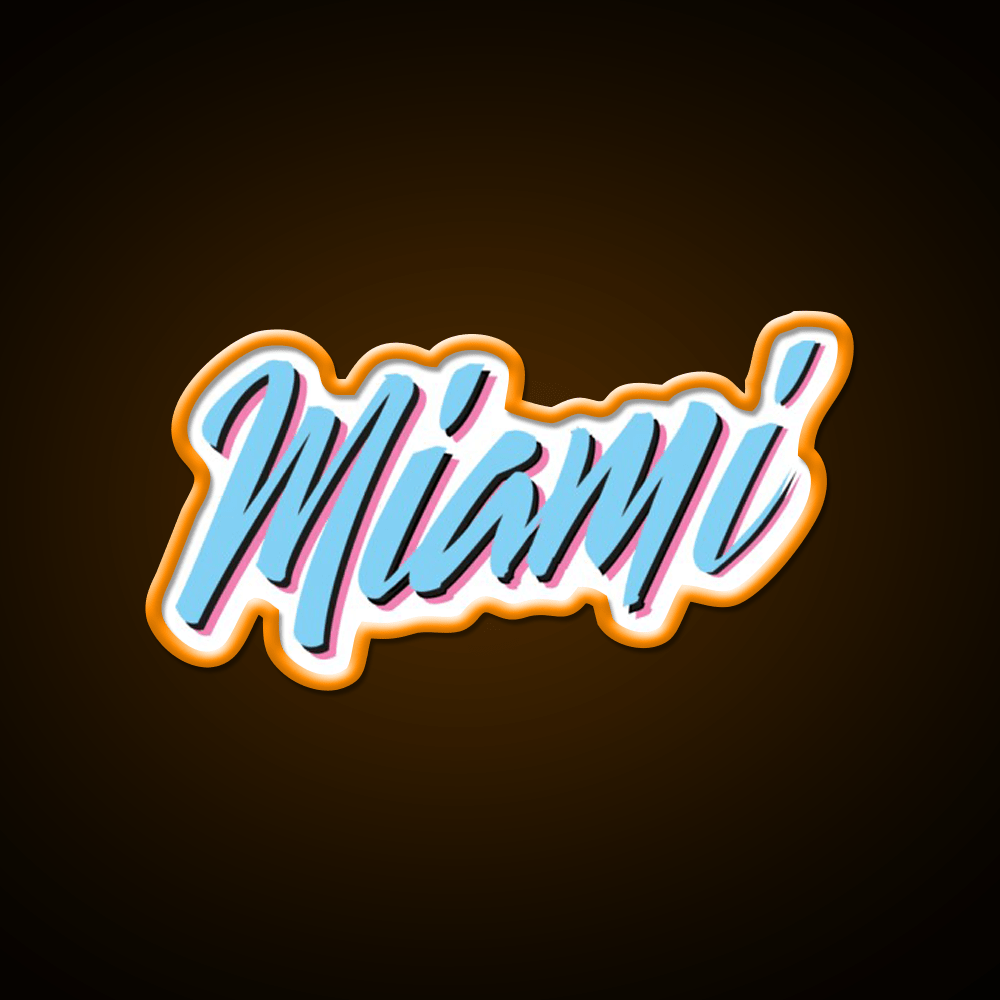 Miami Vice Wordstyle Logomark Party Drink Tequila Led Neon Sign Rgb Color - Shineneon