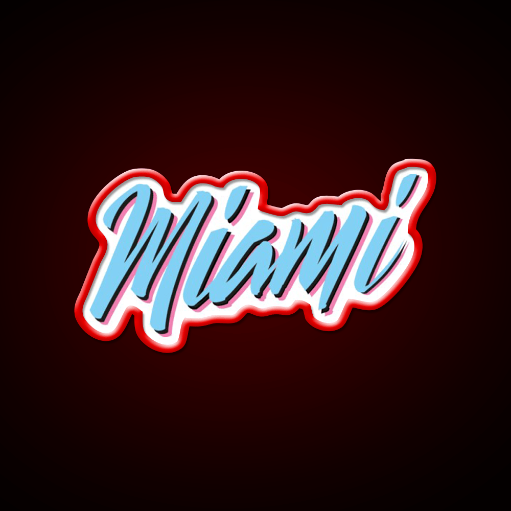 Miami Vice Wordstyle Logomark Party Drink Tequila Led Neon Sign Rgb Color - Shineneon