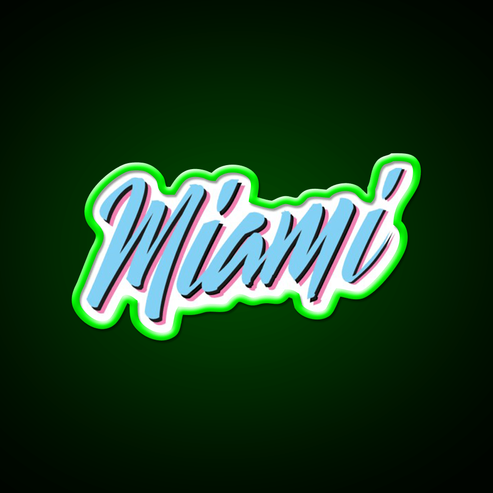 Miami Vice Wordstyle Logomark Party Drink Tequila Led Neon Sign Rgb Color - Shineneon