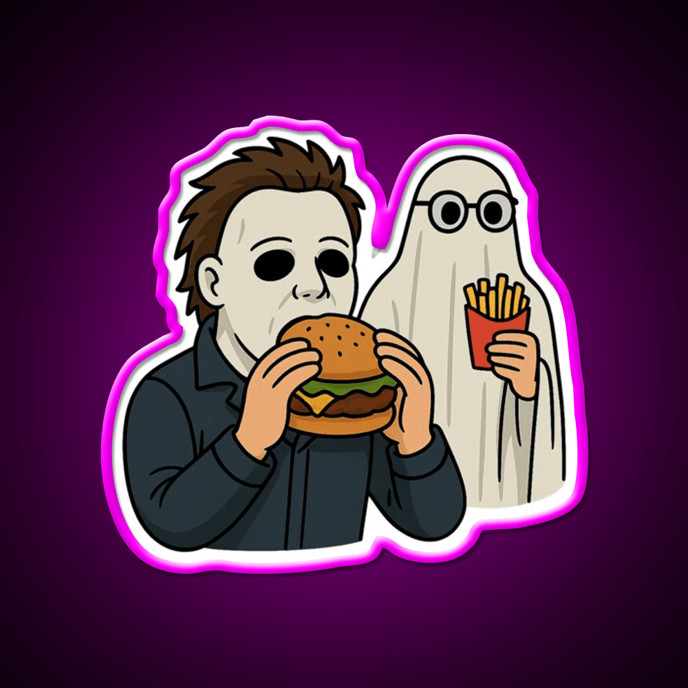 Michael Myers And Bob Fast Food Led Neon Sign For Burger Place Rgb Color - Shineneon