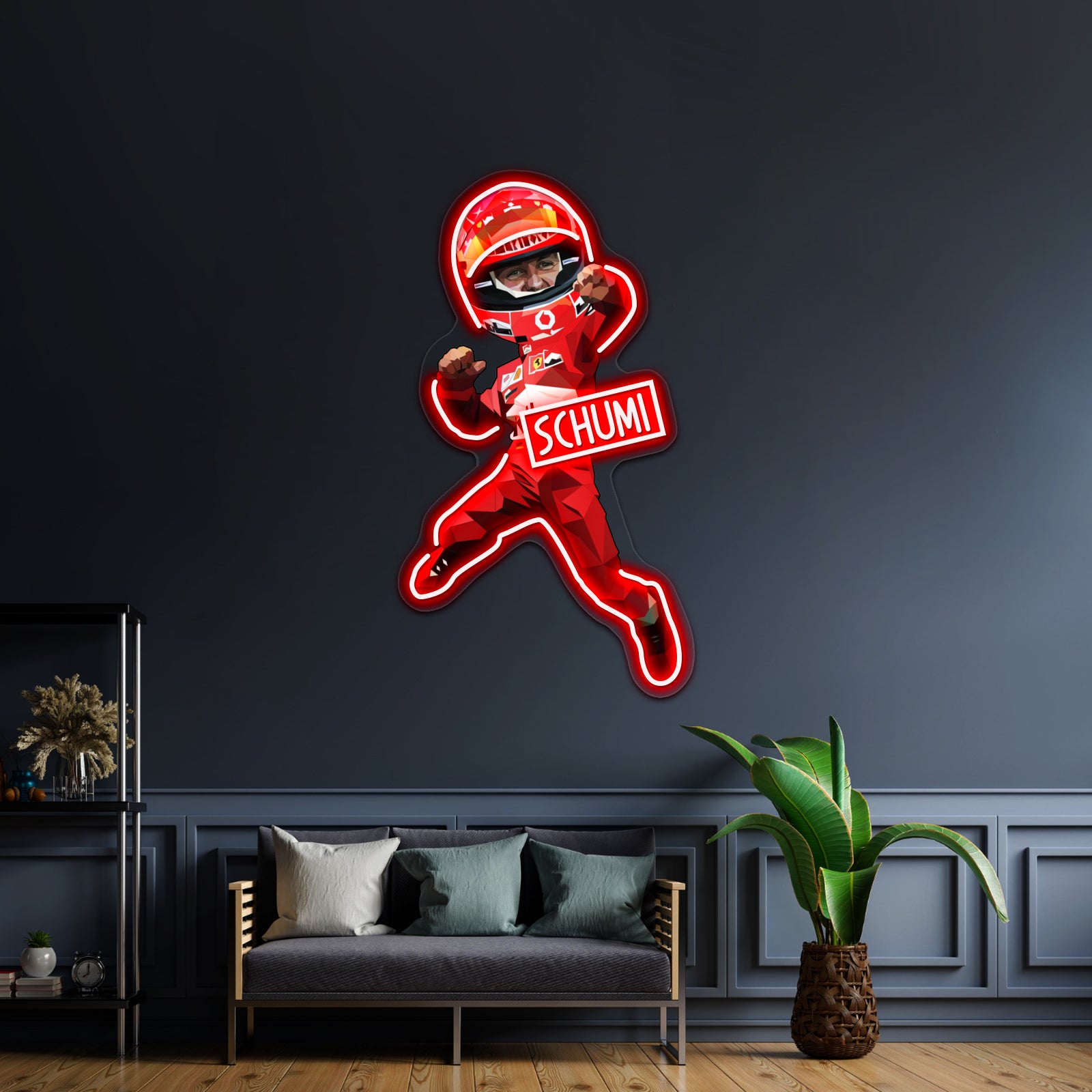 Michael Schumacher Pop Artwork Neon Wall Signs - Custom LED neon sign front view