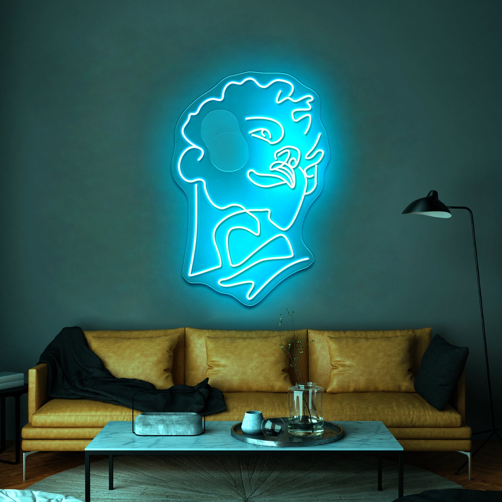 Michelangelos Statue Of David Line Art Wall Artwork Neon Signs | Shineneon