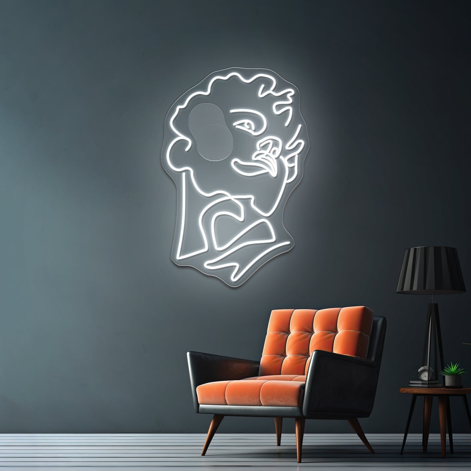 Michelangelos Statue Of David Line Art Wall Artwork Neon Signs | Shineneon