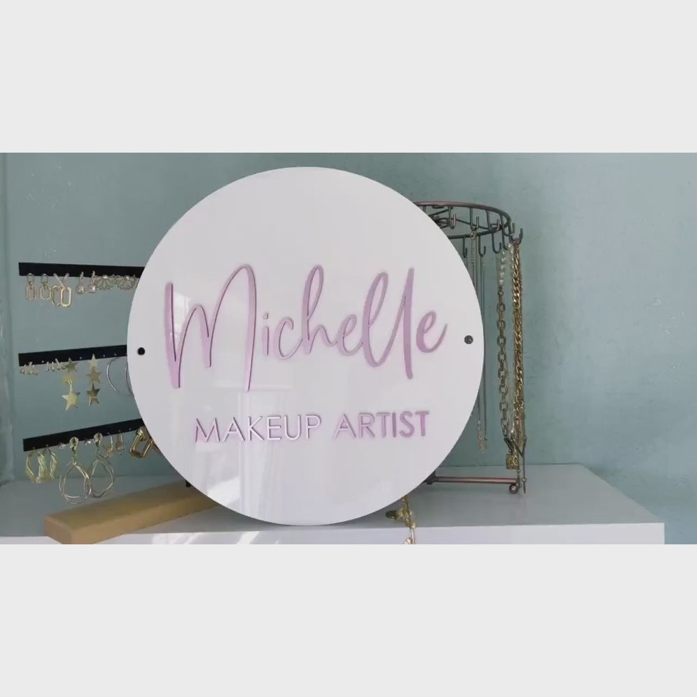 Michelle Makeup Artist Acrylic Business Logo Sign