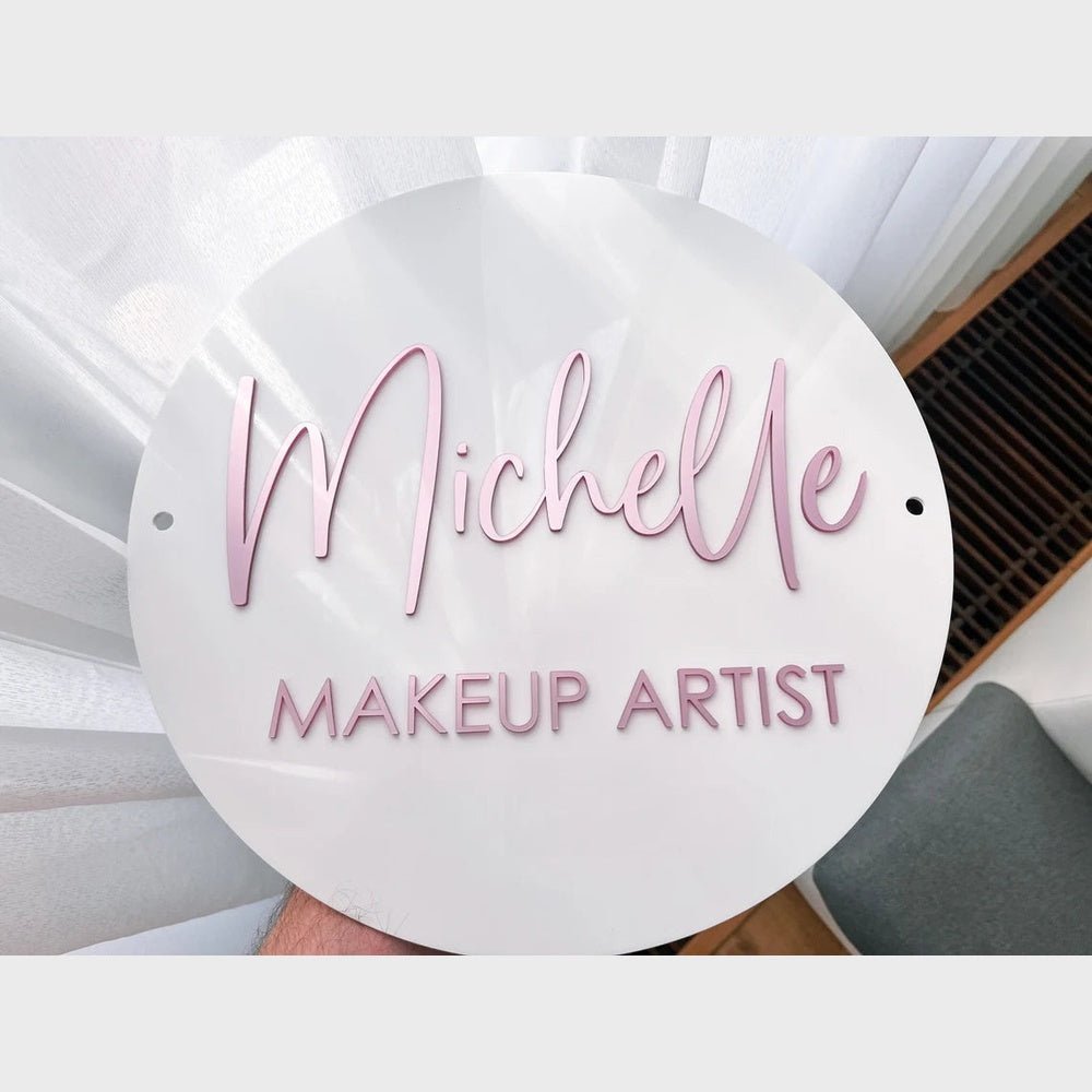 Michelle Makeup Artist Acrylic Business Logo Sign - Shineneon