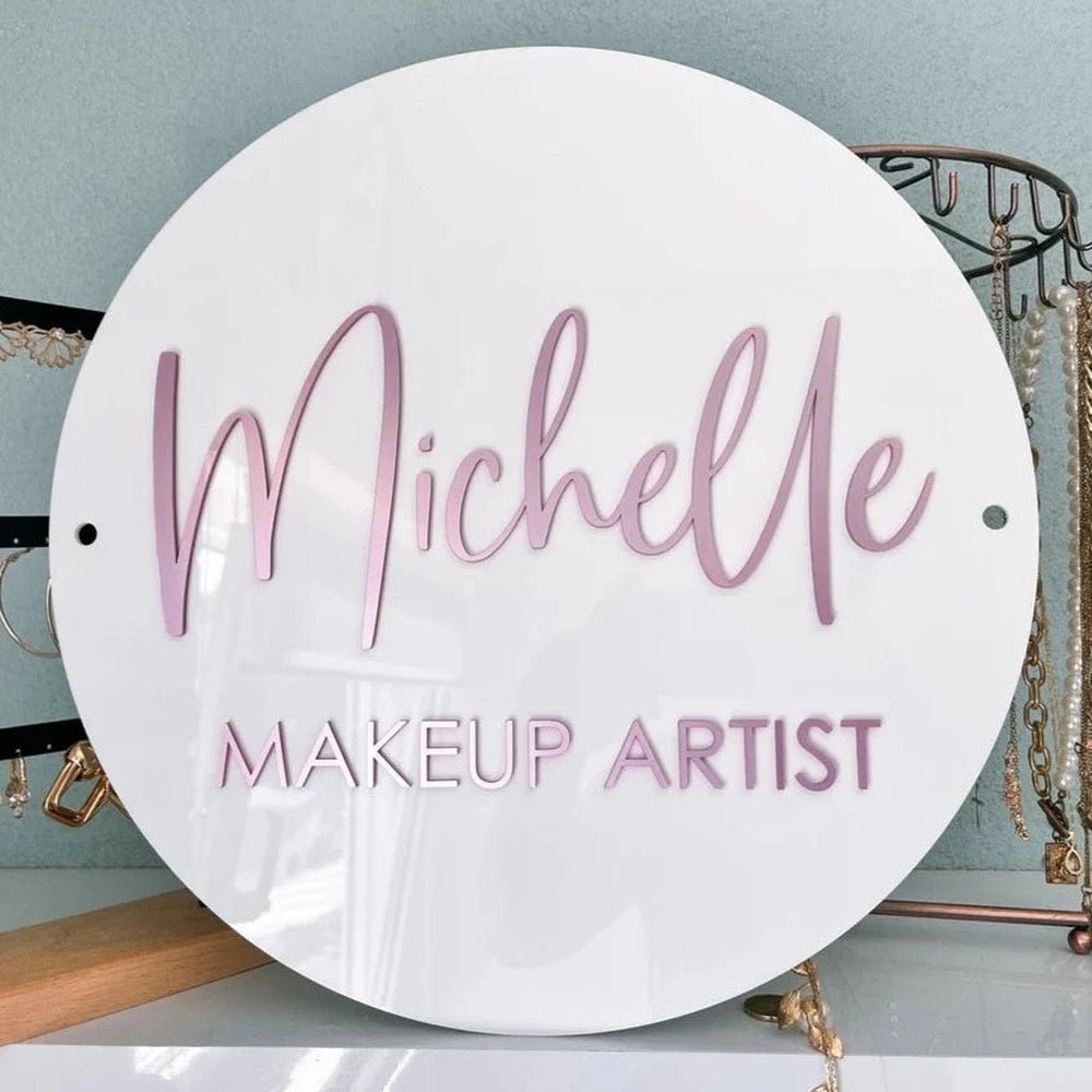 Michelle Makeup Artist Acrylic Business Logo Sign - Shineneon