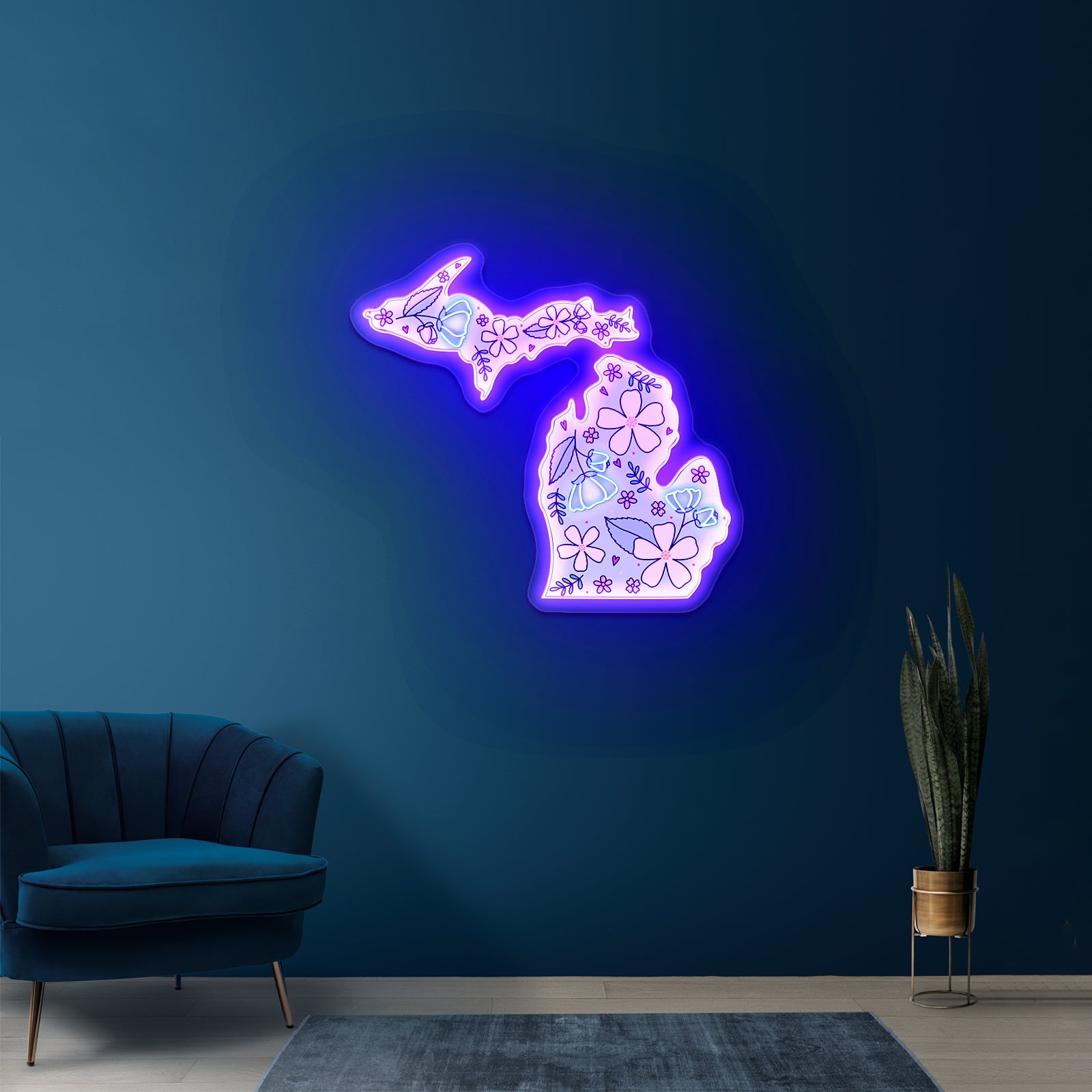 Michigan Floral Apple Blossom Artwork Wedding Signs