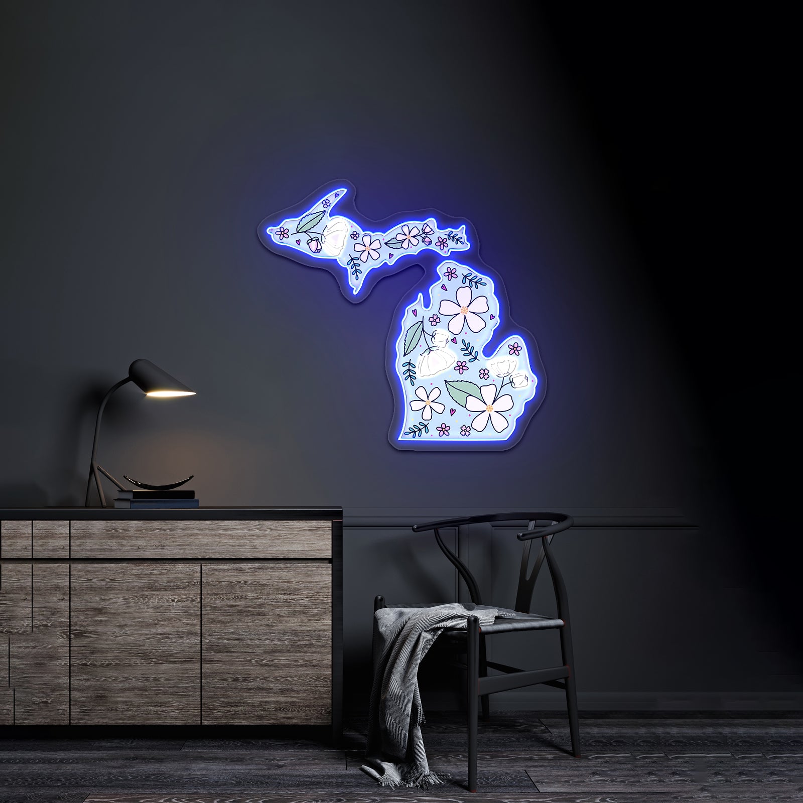 Michigan Floral Apple Blossom Artwork Wedding Signs