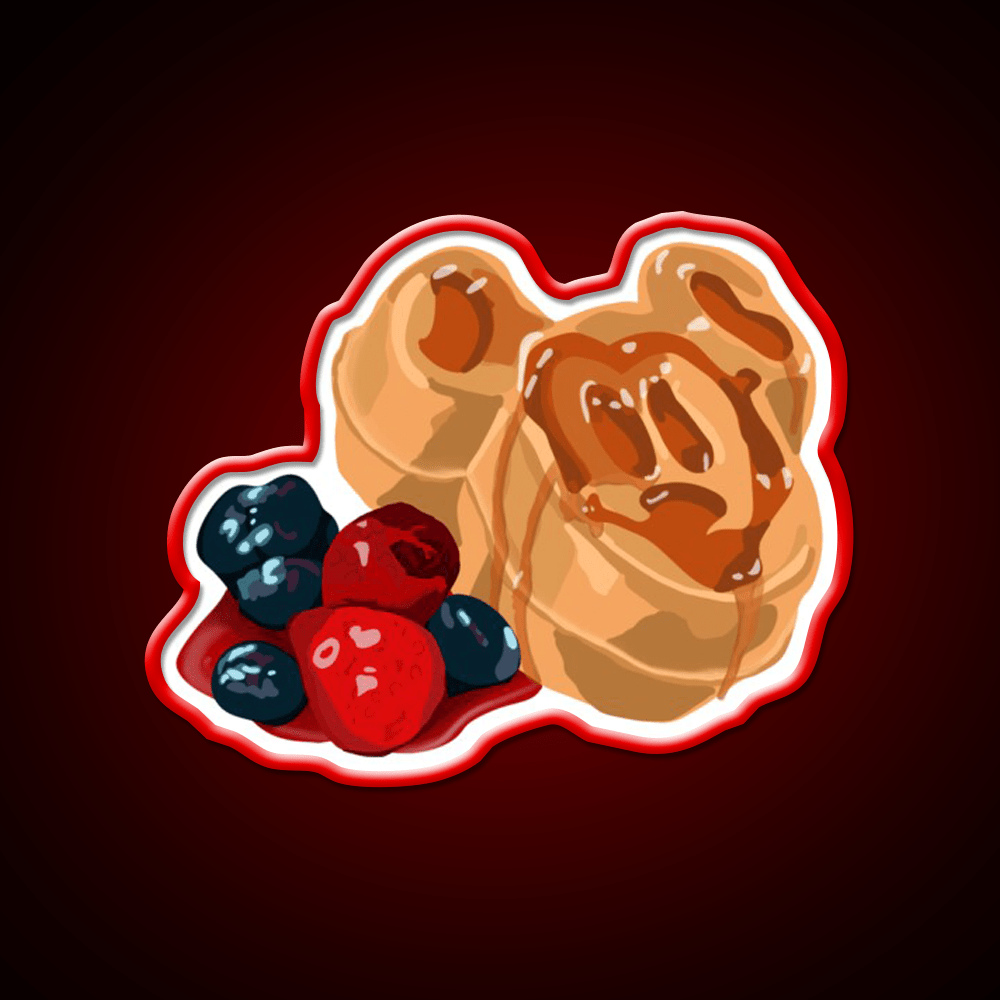 Mickey Waffle Snack Food Led Neon Sign Rgb Color - Shineneon