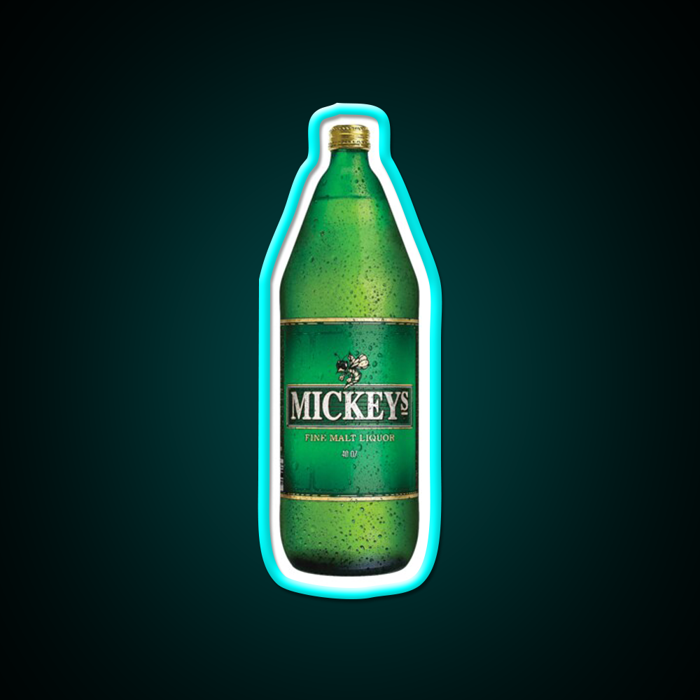 Mickeys 40Oz Beer Bar Decor Led Neon Sign Rgb Color - Size and dimension reference