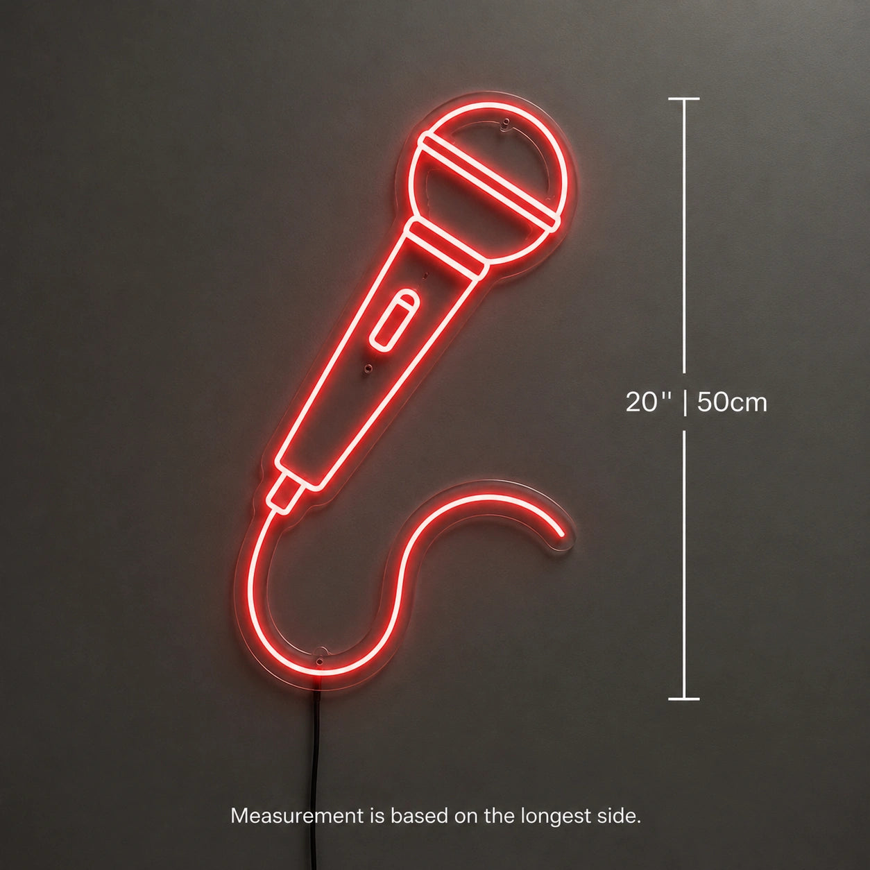 Microphone Outline Neon Sign LED Neon Sign size image