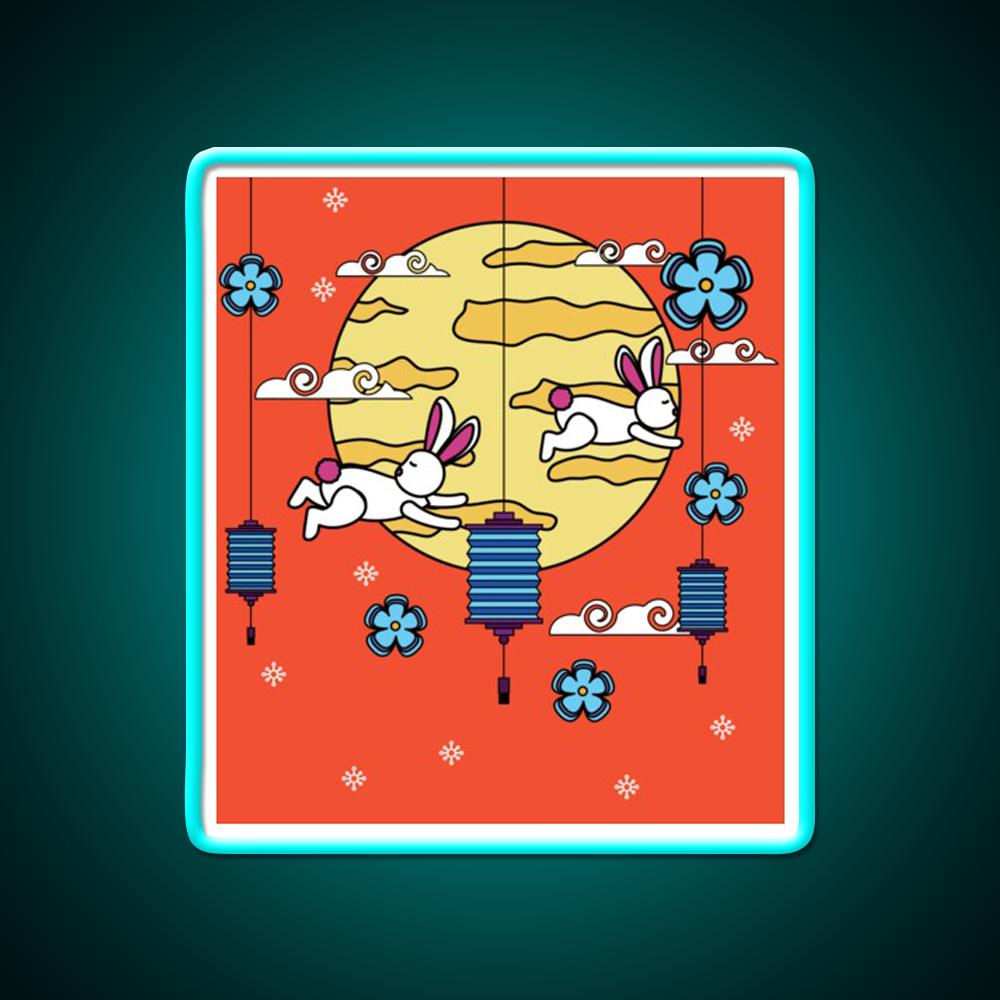 Mid Autumn Festival Autumn Vibes Led Neon Sign Chinese Food Rgb Color