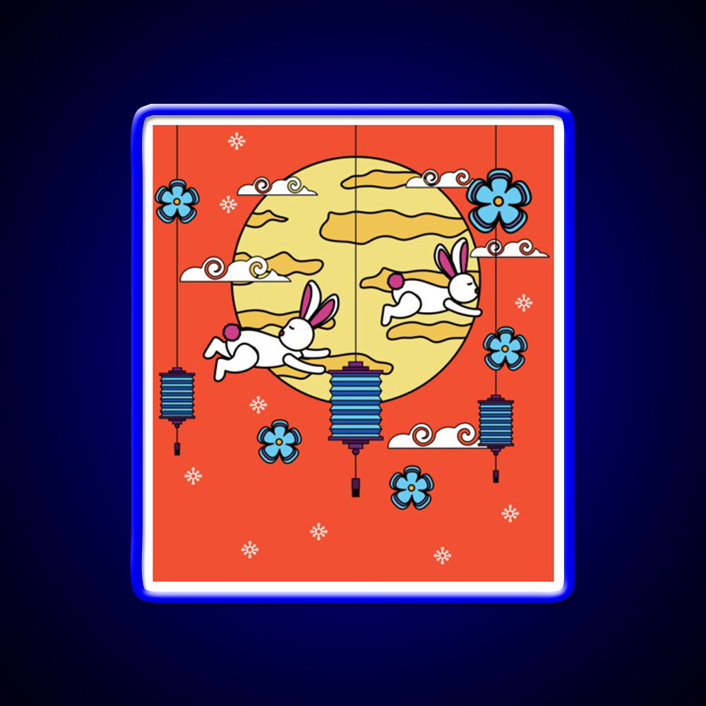 Mid Autumn Festival Autumn Vibes Led Neon Sign Chinese Food Rgb Color