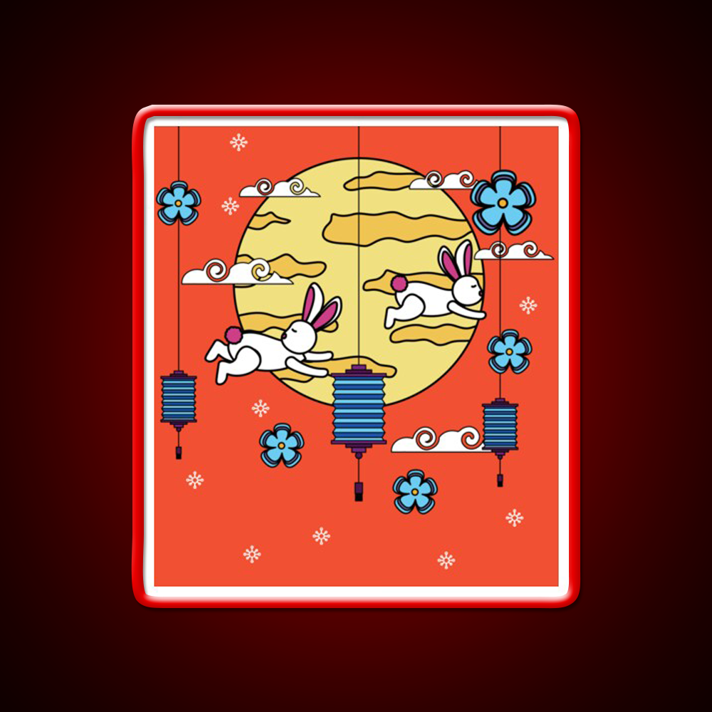 Mid Autumn Festival Autumn Vibes Led Neon Sign Chinese Food Rgb Color