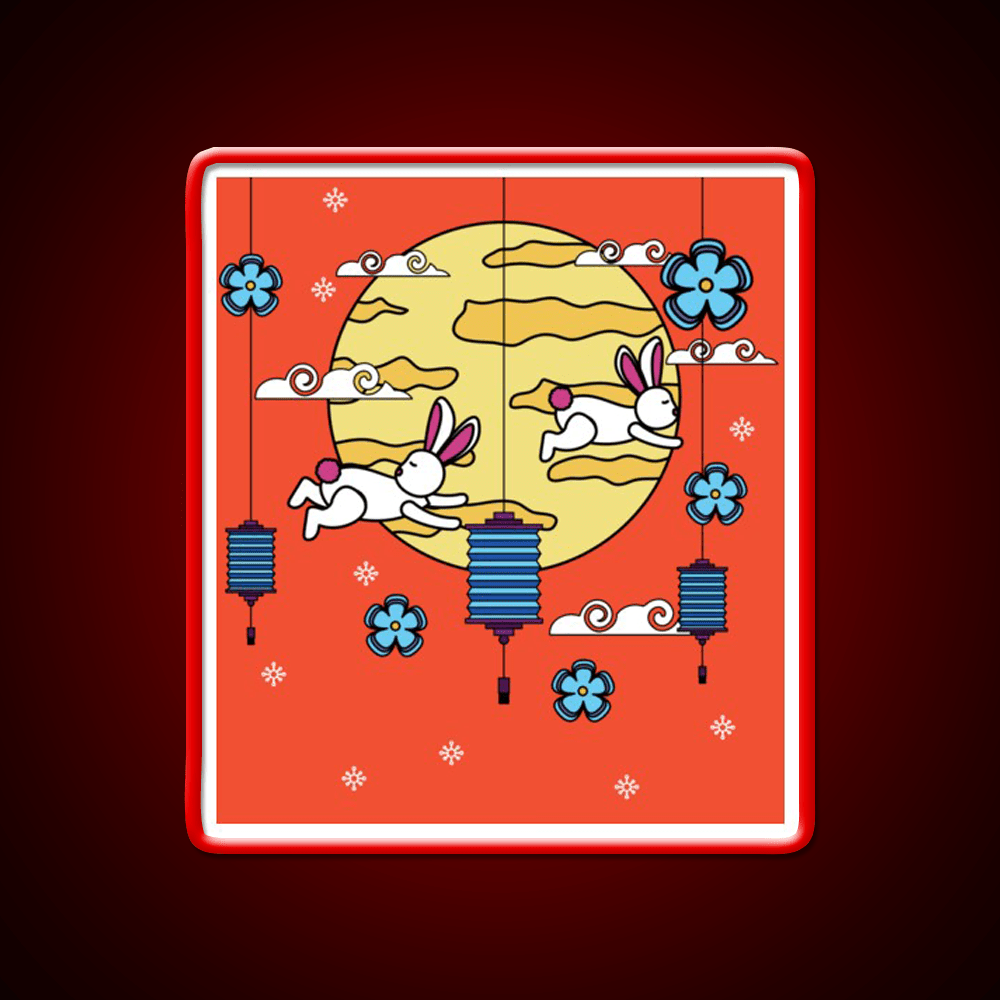 Mid Autumn Festival Autumn Vibes Led Neon Sign Chinese Food Rgb Color - Shineneon