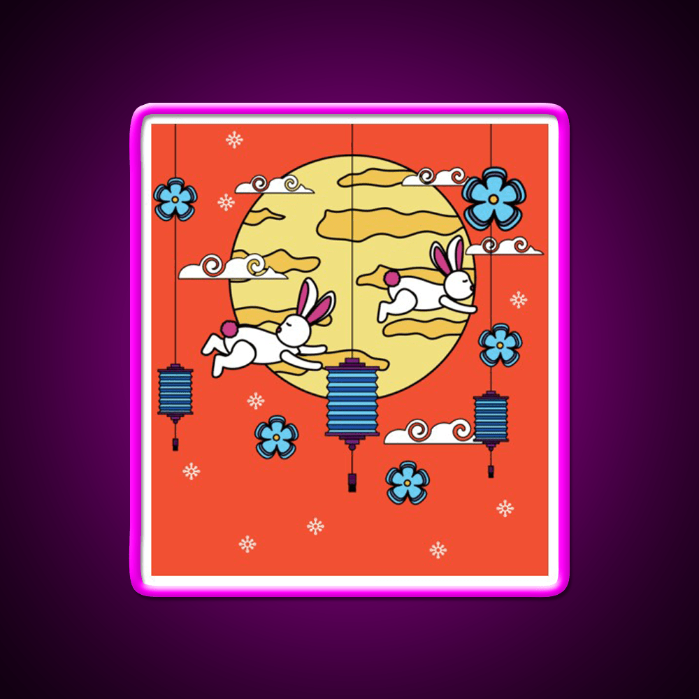 Mid Autumn Festival Autumn Vibes Led Neon Sign Chinese Food Rgb Color - Shineneon