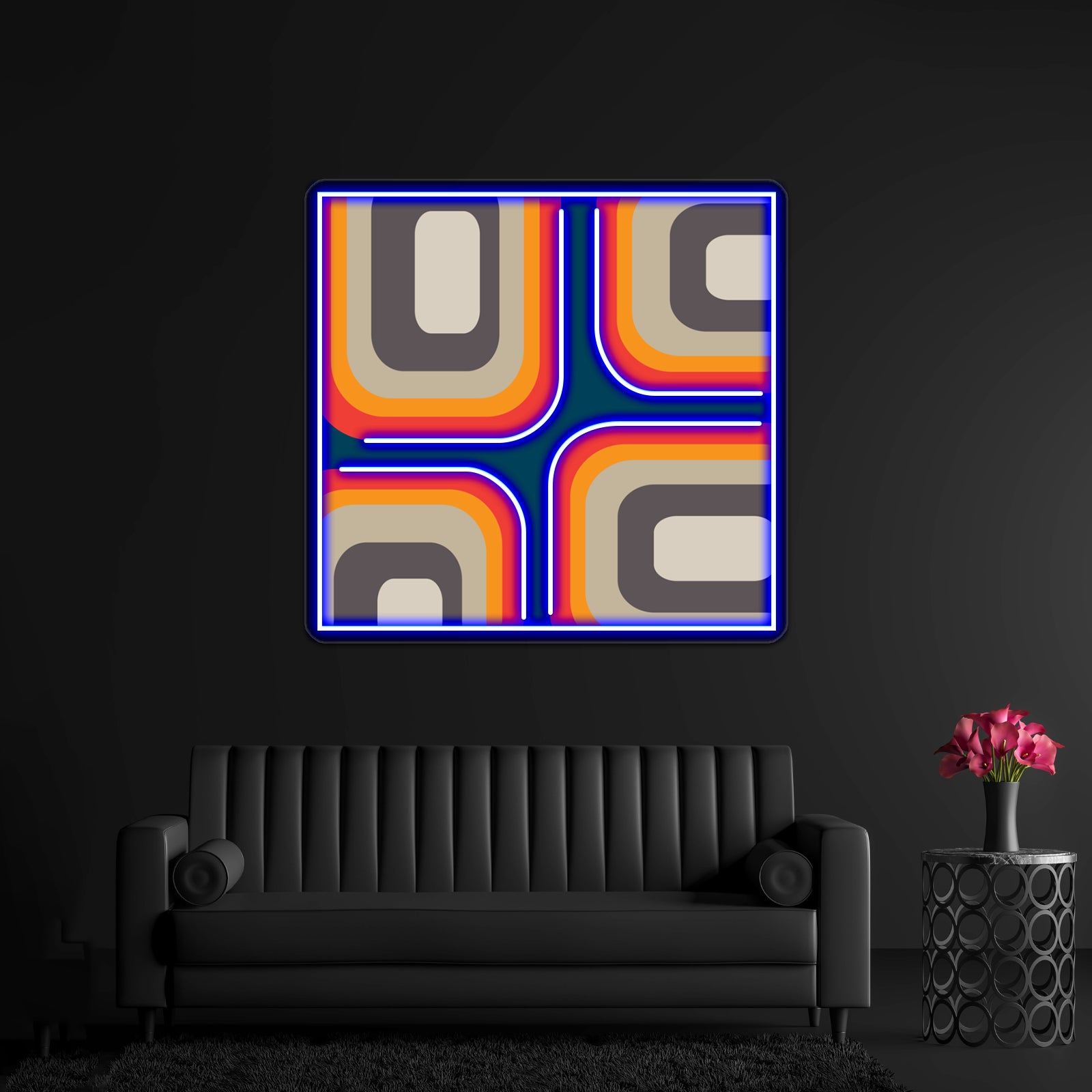 Mid Century Square Pattern Wall Artwork Neon Signs | Shineneon