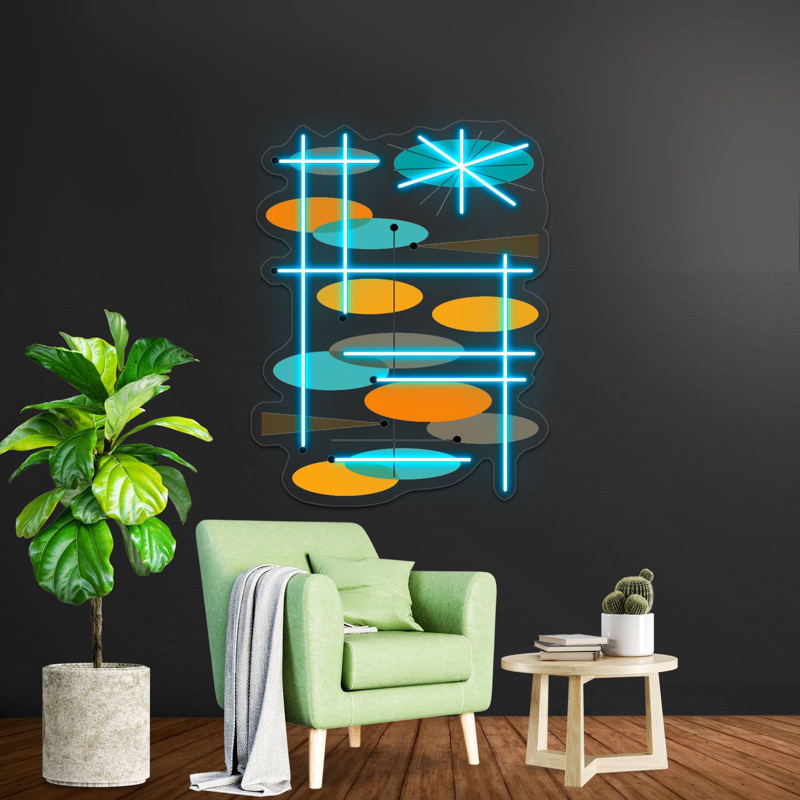 Midcentury Modern Ovals Iii Wall Artwork Neon Signs | Shineneon