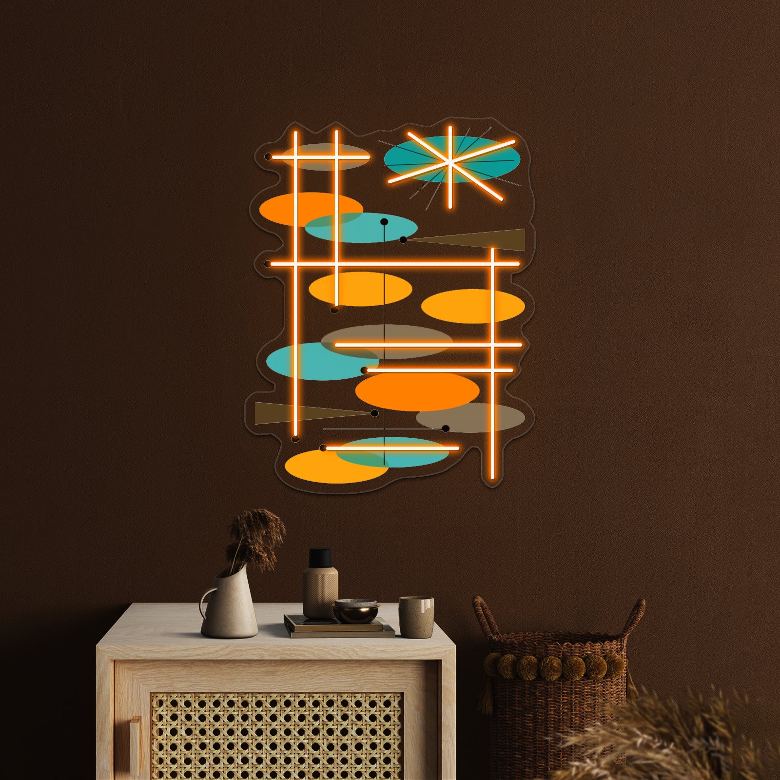 Midcentury Modern Ovals Iii Wall Artwork Neon Signs | Shineneon