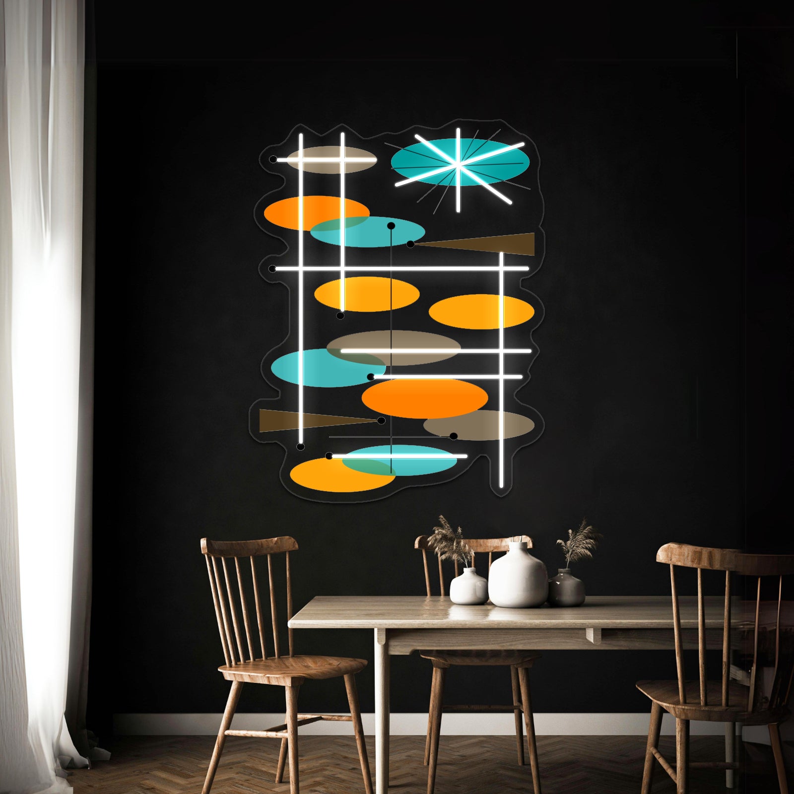Midcentury Modern Ovals Iii Wall Artwork Neon Signs | Shineneon